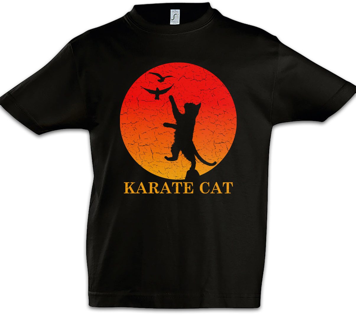 Print-Shirt Karate Cat Kinder T-Shirt Miau Katze Kid Katzen Liebhaber Kai Liebe