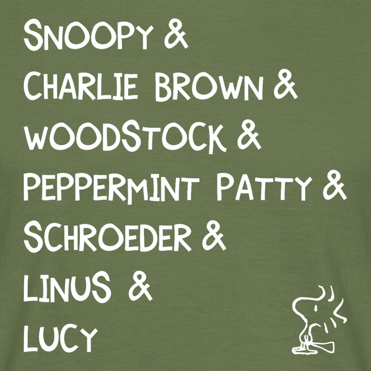 Spreadshirt T-Shirt Peanuts Snoopy & Charlie Brown & Woodstock Charaktere Männer T-Shirt (1-tlg)