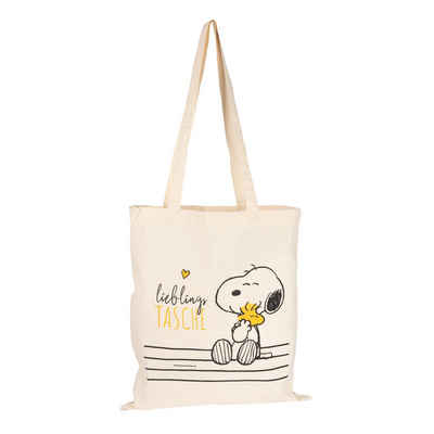 United Labels® Tragetasche The Peanuts Stoffbeutel Snoopy - Lieblings Tasche Beige