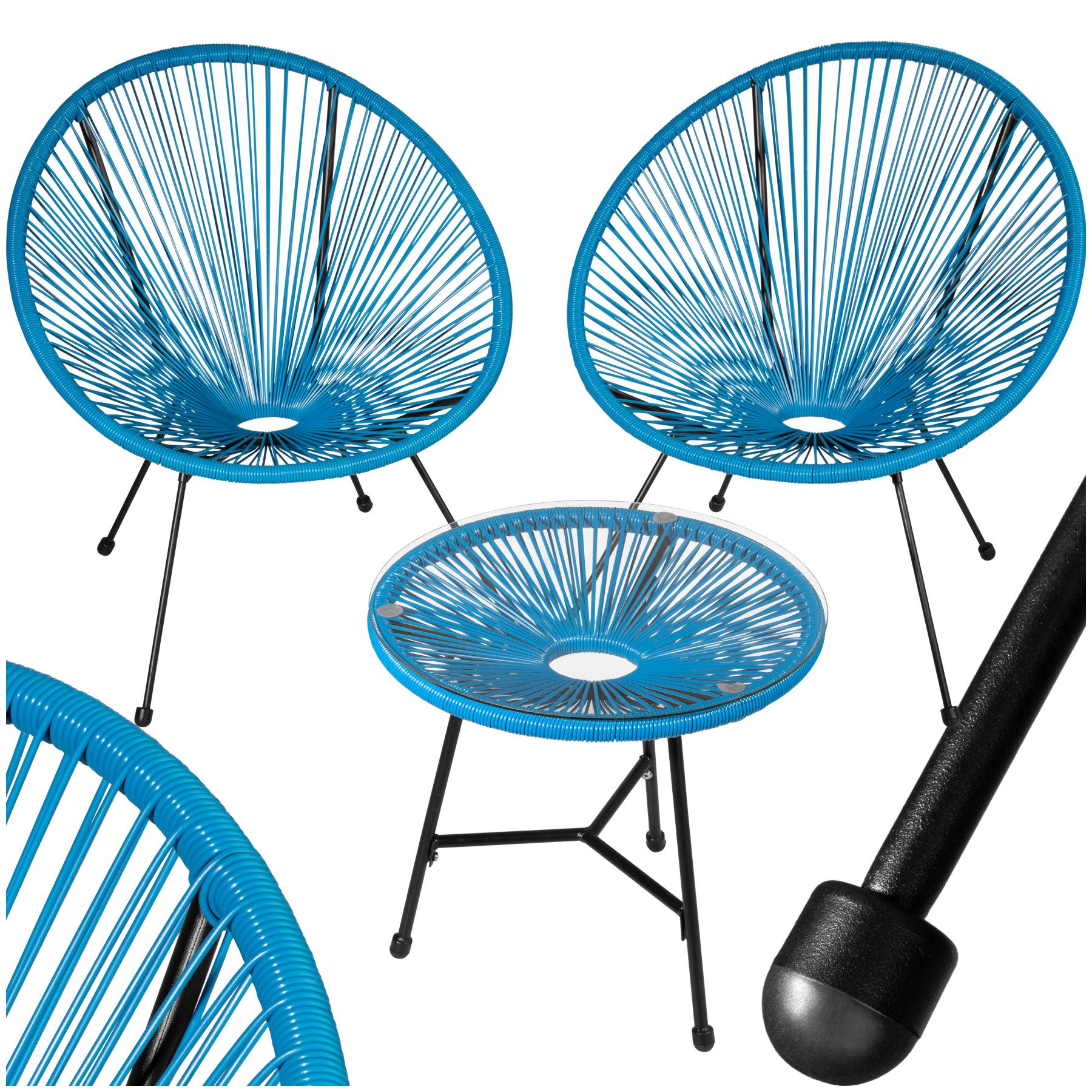 tectake Essgruppe 2 Gartenstühle Santana mit günstig online kaufen