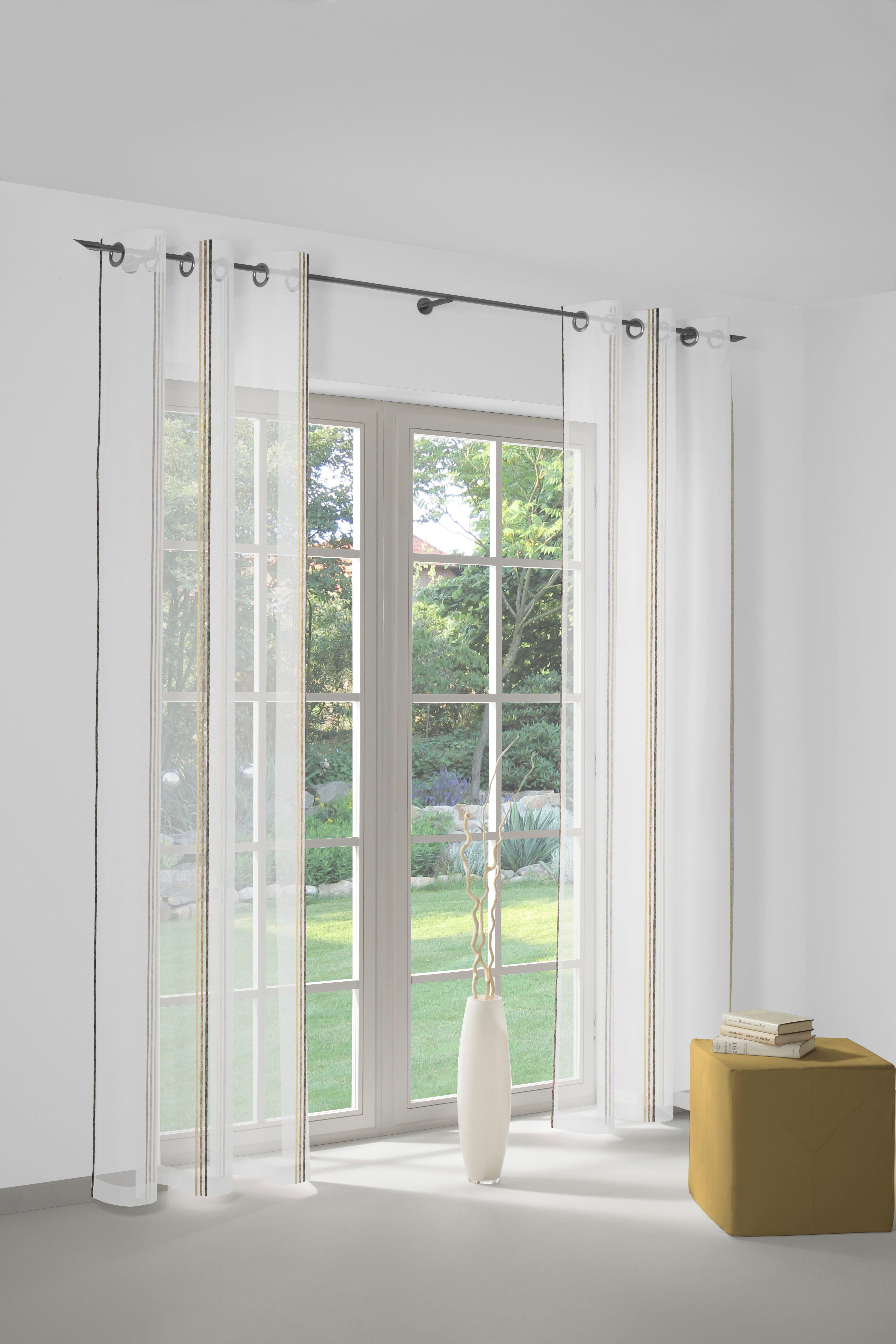 Wirth Vorhang Chloé, Ösen (1 St), halbtransparent, Store