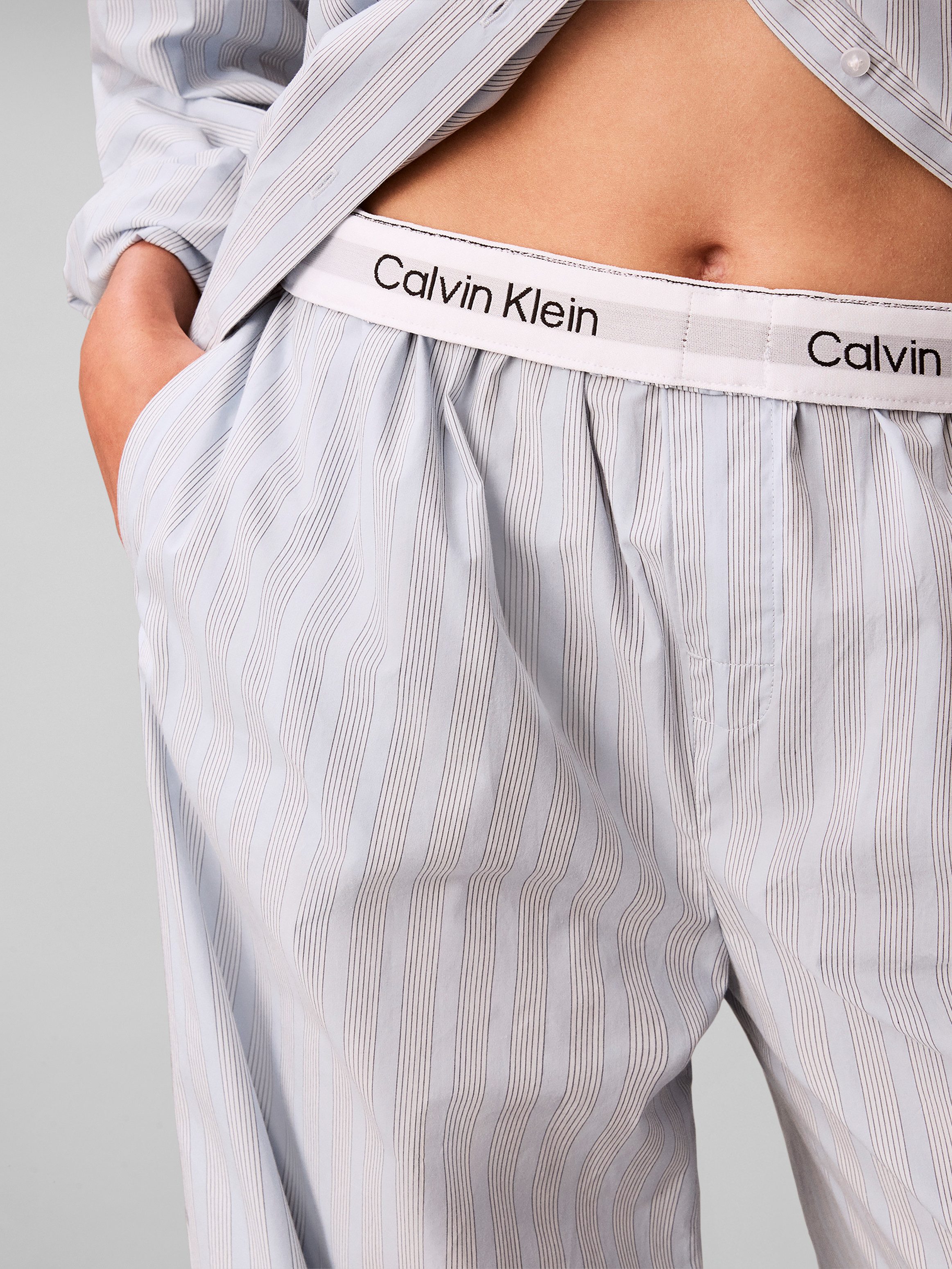 Calvin Klein Underwear Pyjamahose COVERED WB POPLIN PANT aus Baumwoll-Popeline