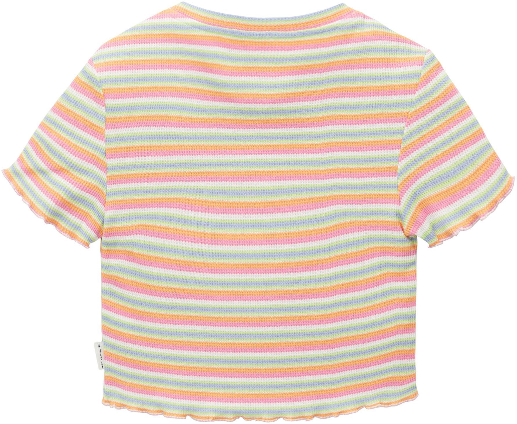 TOM TAILOR T-Shirt stripe green multicolor
