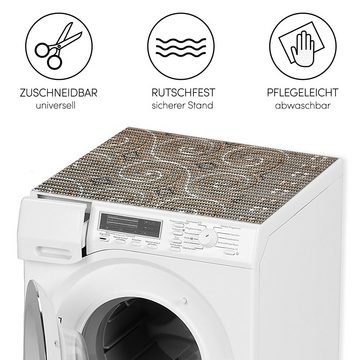 matches21 HOME & HOBBY Antirutschmatte Waschmaschinenauflage Spiral braun rutschfest 65 x 60 cm, Waschmaschinenabdeckung als Abdeckung für Waschmaschine und Trockner