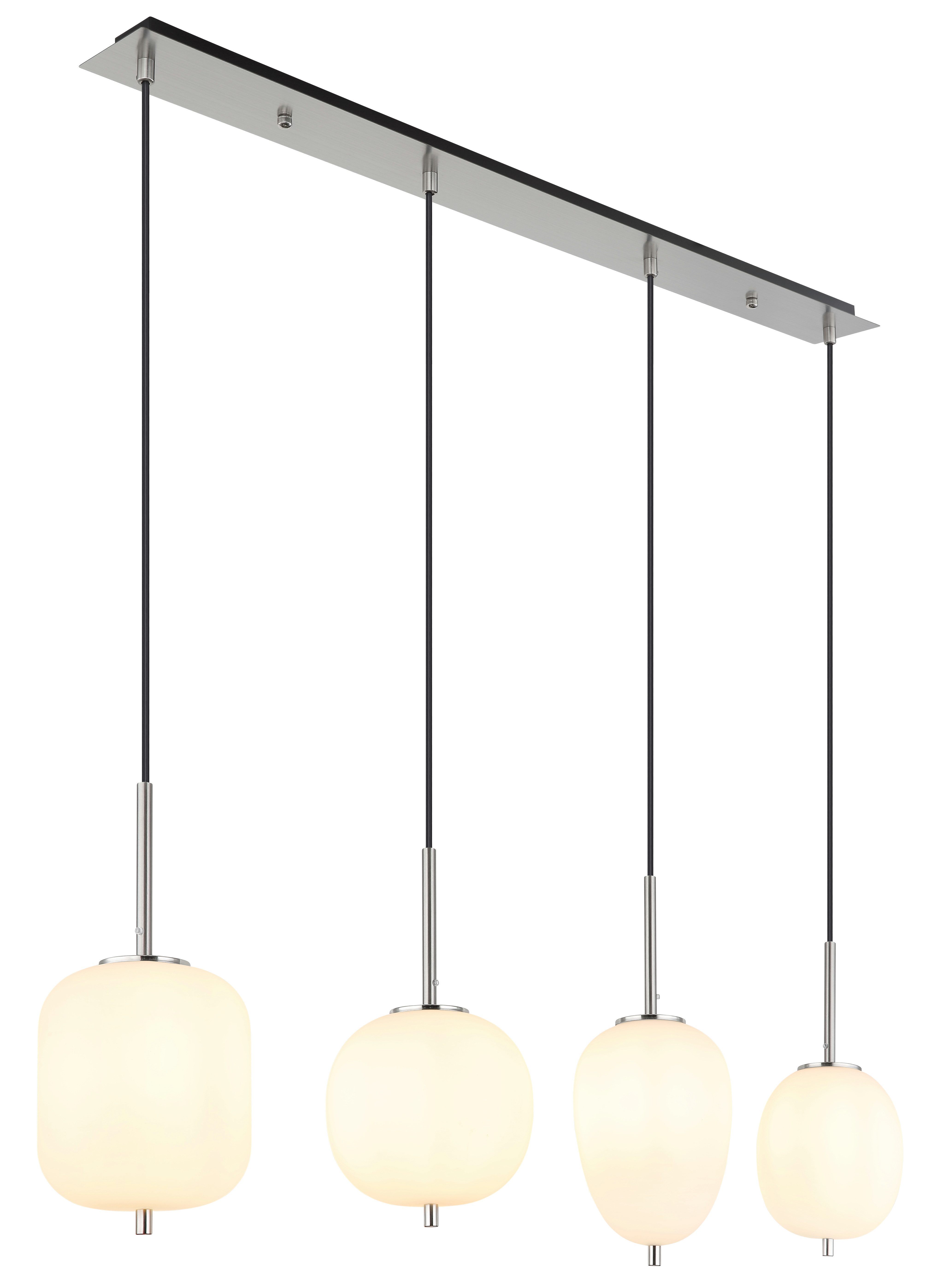 GLOBO LIGHTING Hängeleuchte BLACKY I, ohne Leuchtmittel, Hängelampe/Pendelleuchte/Glas opal/unterschiedliche Gläser