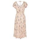 Vivance by Lascana Midikleid mit Blümchendruck und Flügelärmeln Elegantes Sommerkleid aus Webware, Blumenkleid, Druckkleid