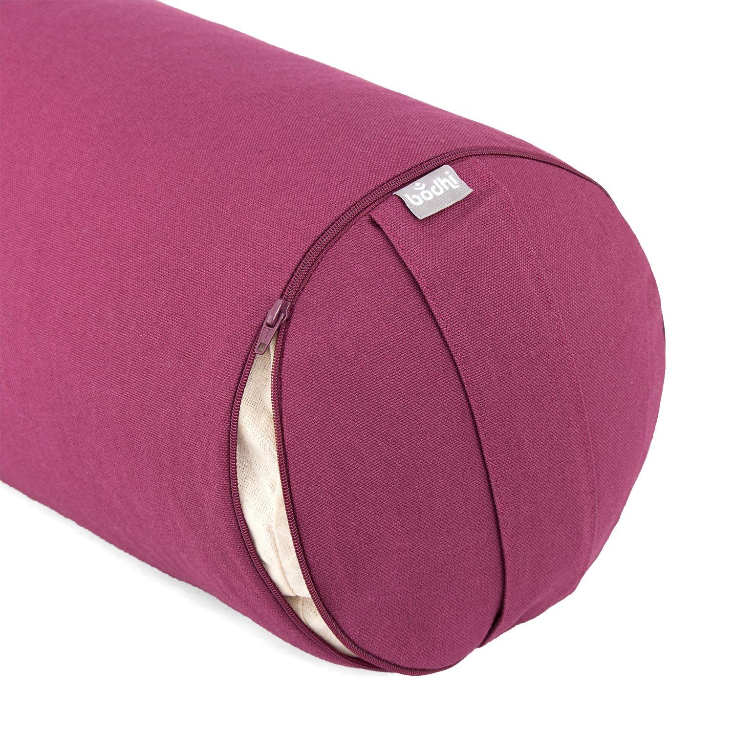 bodhi Yoga Bolster BASIC aubergine, Dinkelhülsen