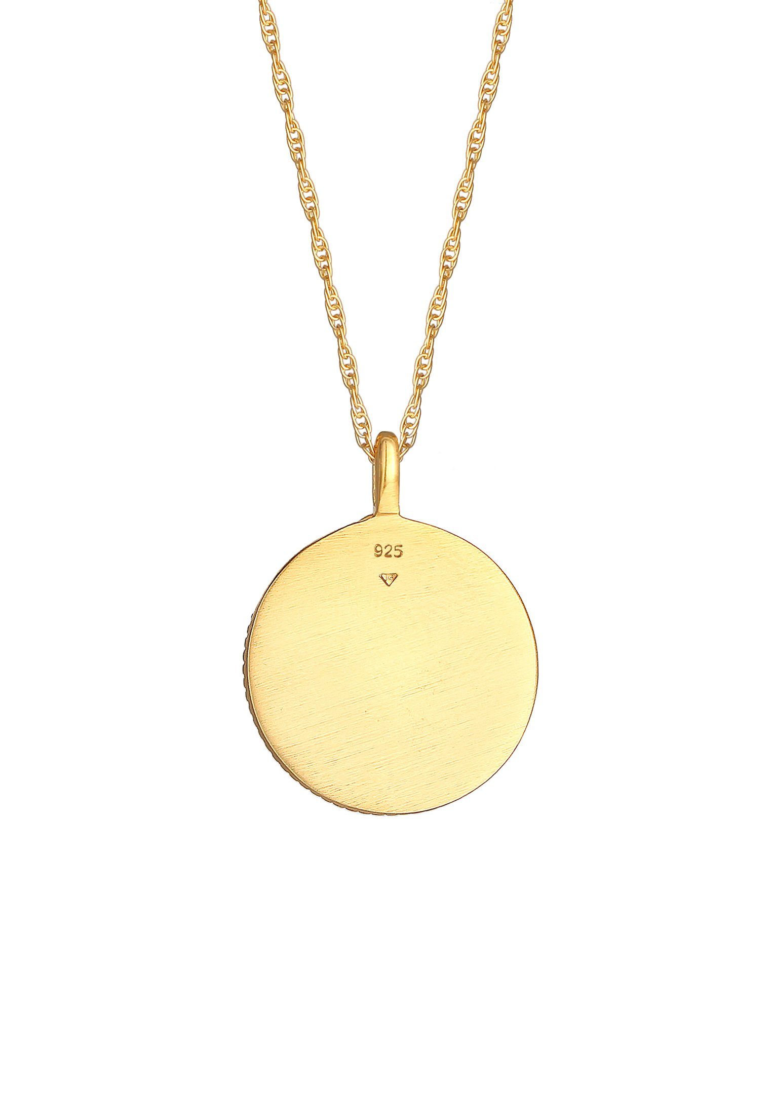 Elli Kette mit Anhänger 925 Gold Silber, Münze Sternzeichen Astro Sternzeichen Wassermann