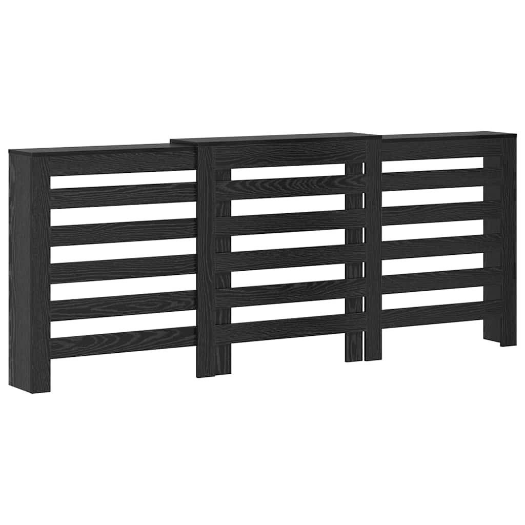 vidaXL Heizungsverkleidung, Heizkörperabdeckung Schwarz Eichen-Optik 205 x 21,5 x 83,5 cm