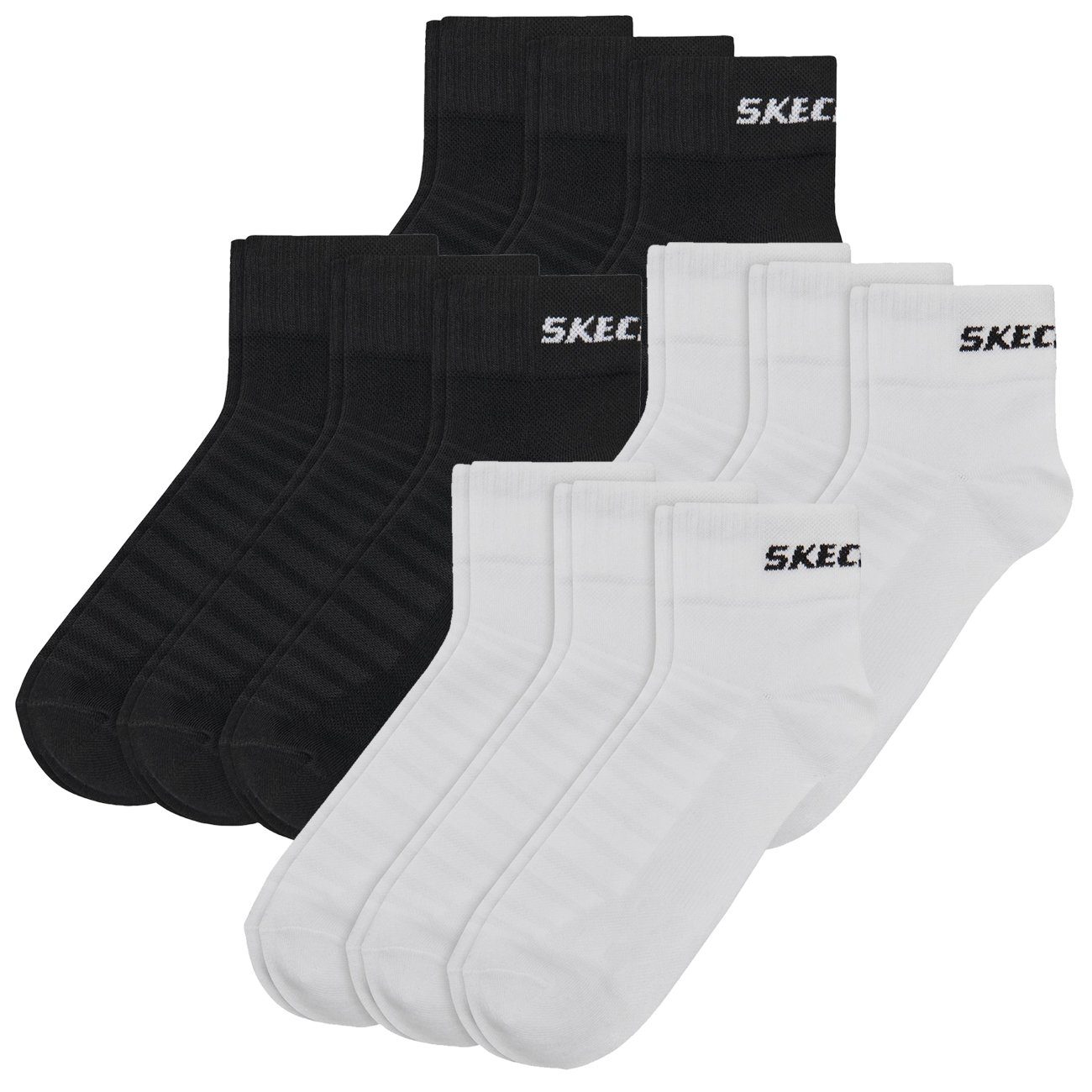 und Ventilation Mesh Pack Kurzsocken verstärkter mit Skechers (12-Paar) 12er Ferse Quarter Spitze