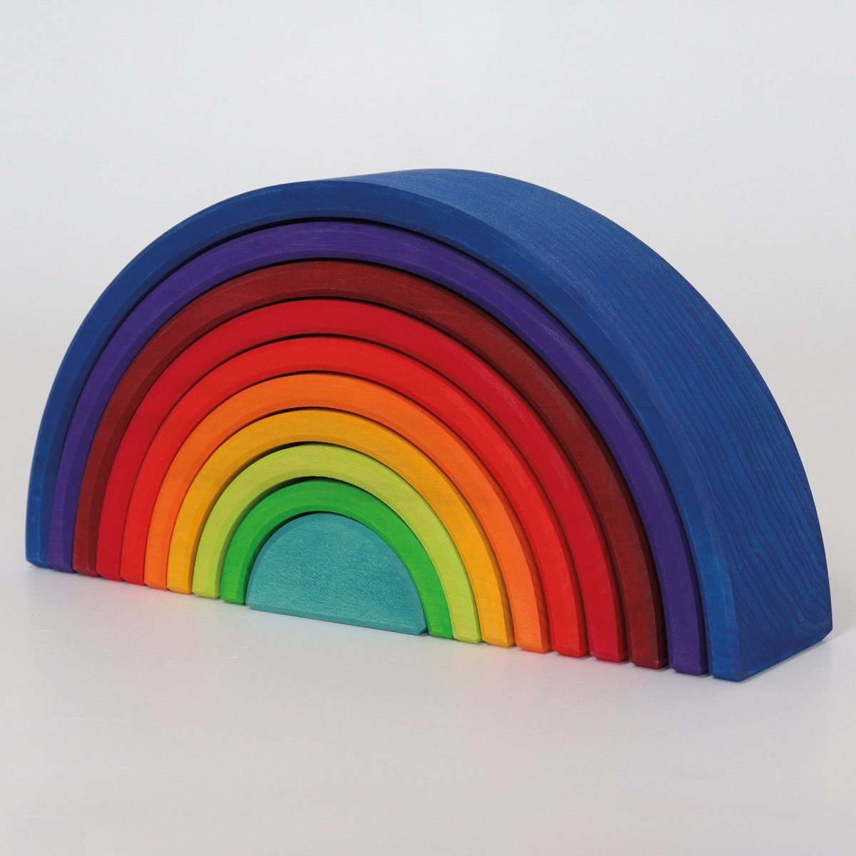 GRIMM´S Spiel und Holz Design Regenbogen Zahlenland 10 Teile Holzspielzeug Stapelsteine Spielbausteine