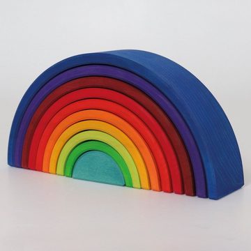 GRIMM´S Spiel und Holz Design Spielbausteine Regenbogen Zahlenland 10 Teile Holzspielzeug Stapelsteine