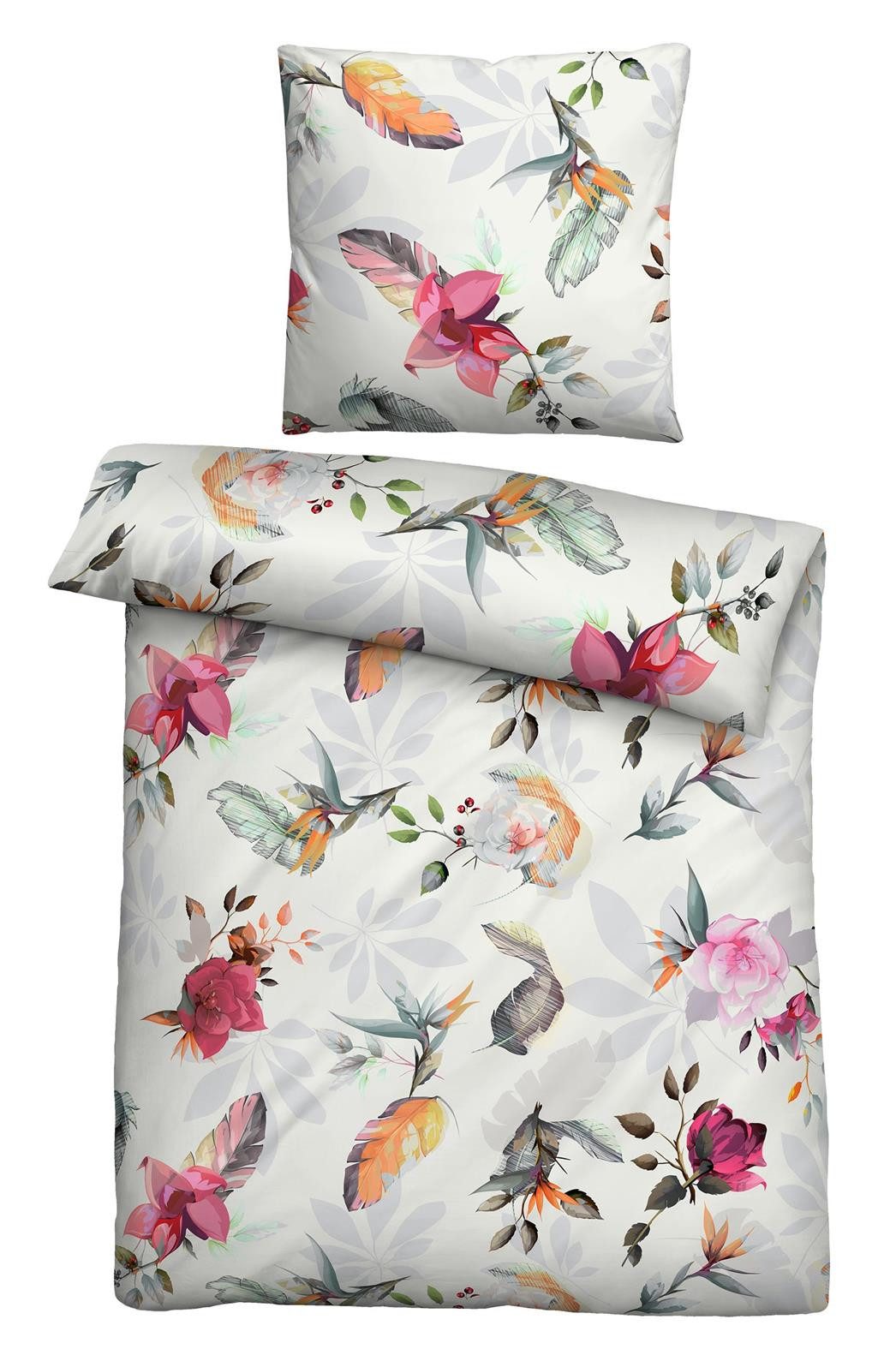 Carpe Sonno Bettwäsche TENCEL Lyocell kühlende Bettwäsche 135 x 200 155 x 220 Sommer Floral, Lyocell, 2 teilig, OEKO-TEX Bettbezug seidenähnlich, Sommerbettwäsche 135x200