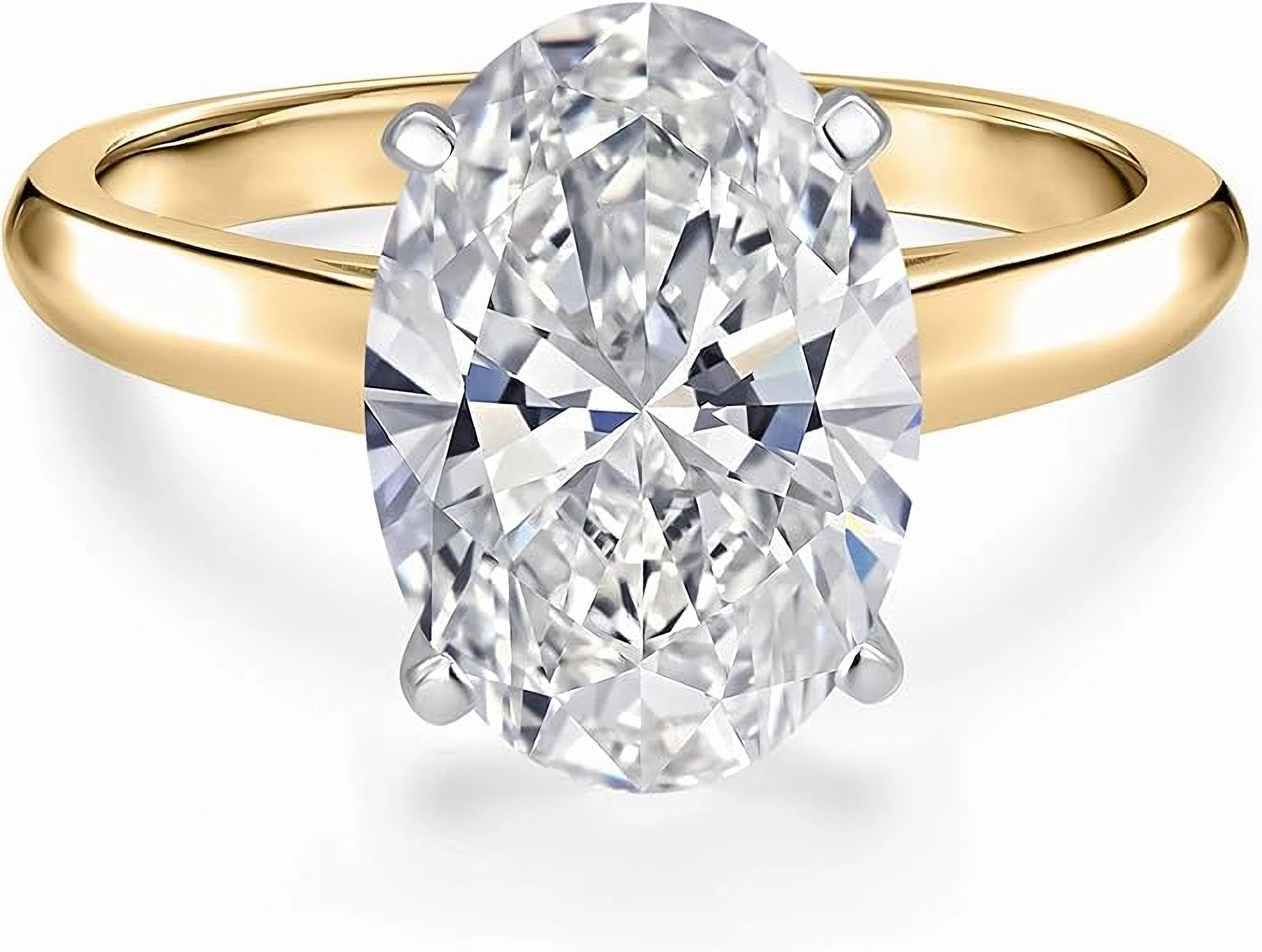Jumpeak Verlobungsring 585er Gold, 3 Karat im Labor elliptisch, Damen-Ehering, E VVS2,2EX,IGI-Zertifikat,ring damen,geschenk