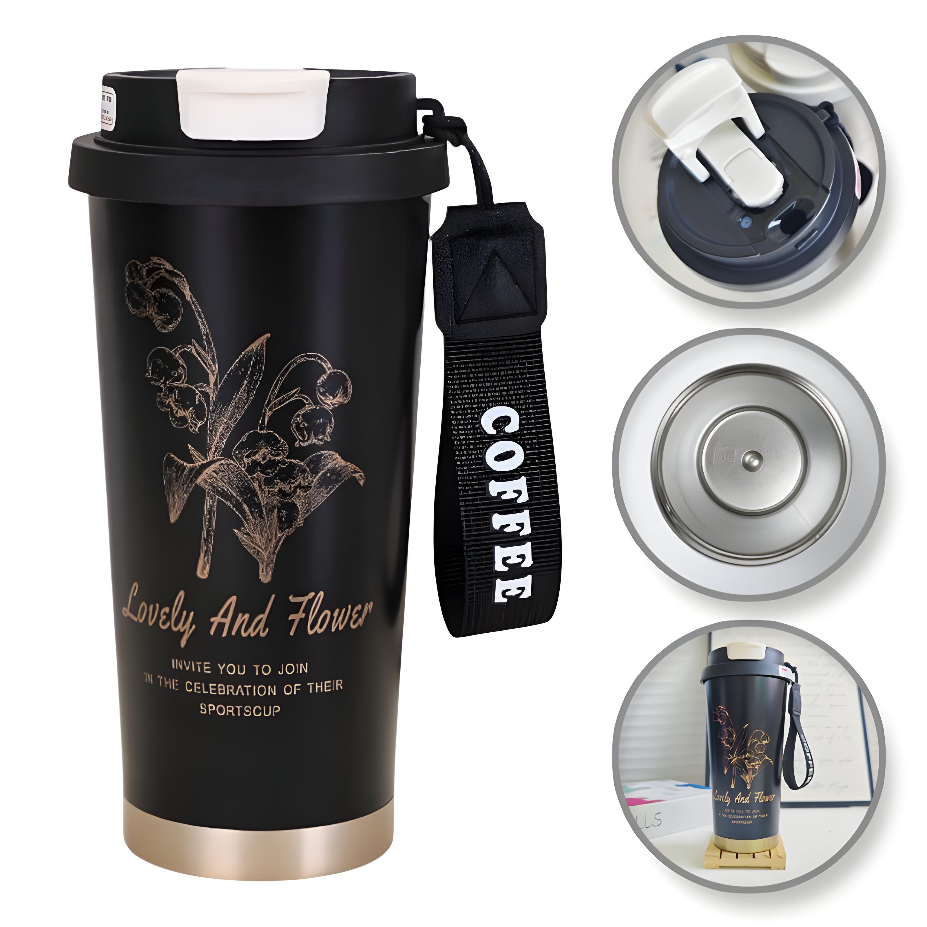 WS-Trend Coffee-to-go-Becher Lovely and Flower Чашки Кружки To-Go 550 ml
