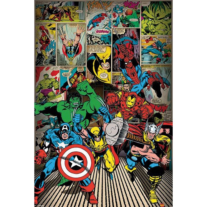 PYRAMID Poster Marvel Poster Here Come The Heroes 61 x 91 5 cm