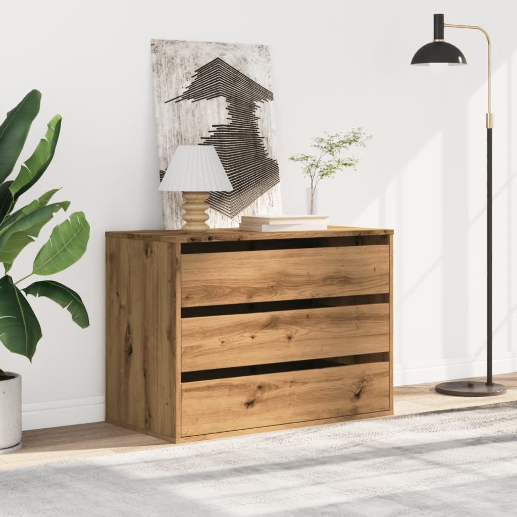 vidaXL Kommode 80 x 41 x 58 cm Kommode Sideboard Schubladenschrank Artisan-Eiche 80x4
