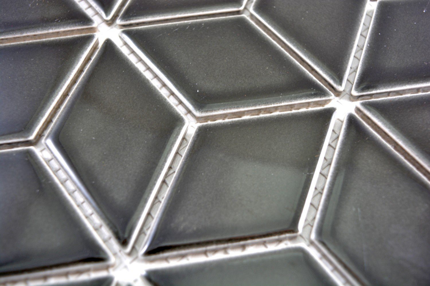 Mosani Mosaikfliesen Würfel Fliese Wand glänzend Keramik schwarz 3D Bad Mosaik