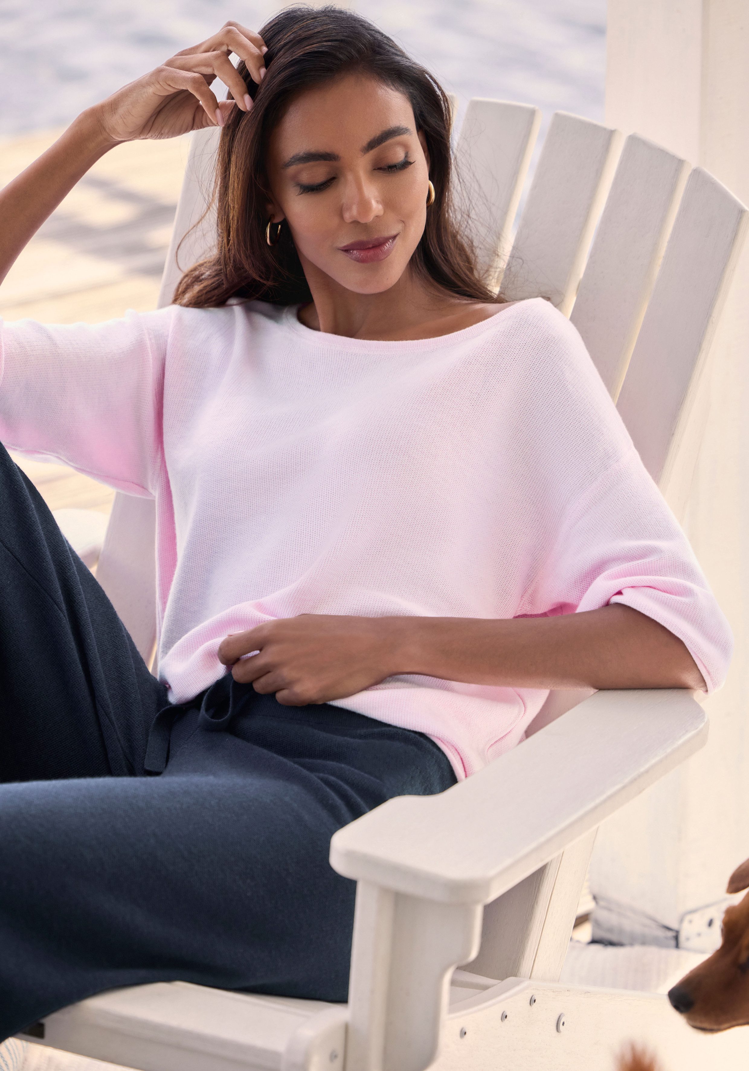 Elbsand 3/4-Arm-Shirt mit U-Boot Ausschnitt, Loungewear – Bild 5 von 5