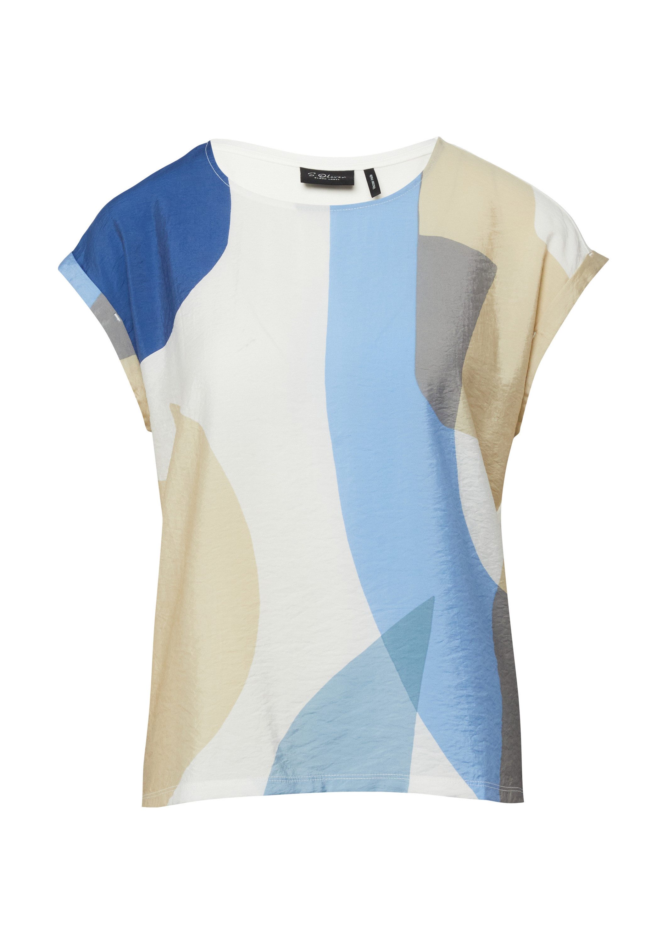 s.Oliver Kurzarmshirt T-Shirt Strukturiertes T-Shirt im Fabricmix günstig online kaufen