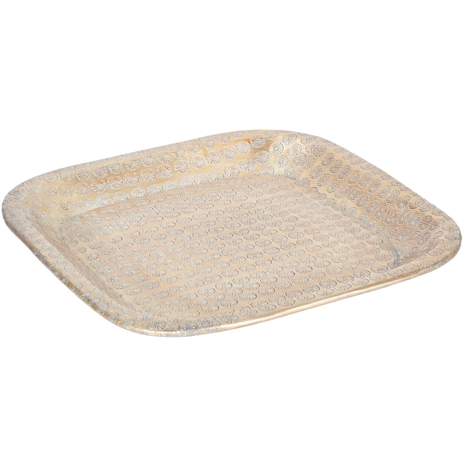 Dekotablett Orientalisches Tablett Kerzentablett Jamira Gold 29cm