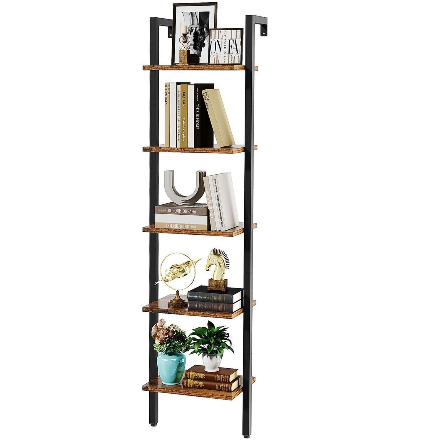LuxusKollektion Leiterregal Leiterregal 5 Ebenen Rustic Brown, 1-tlg.
