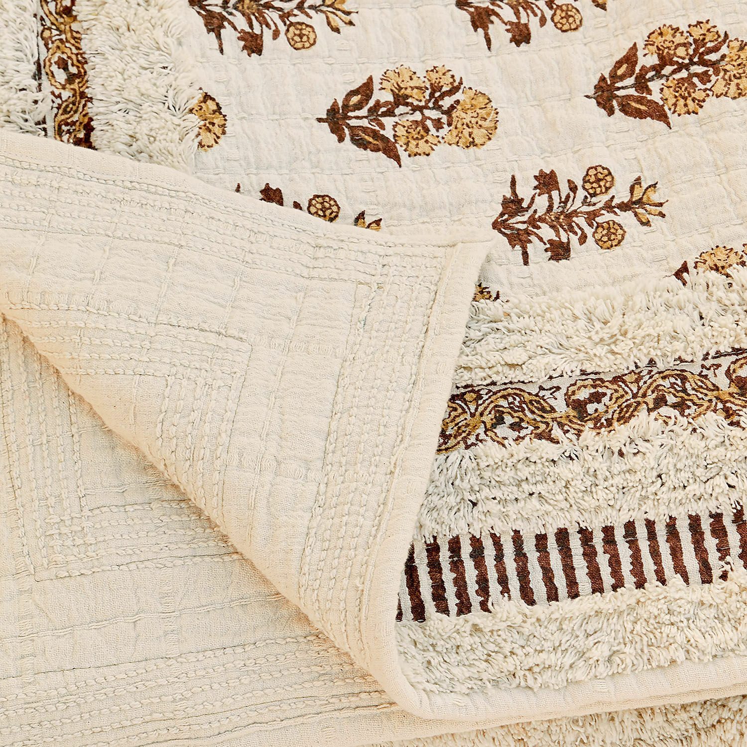 Mirabeau Tagesdecke Plaid Arsalan creme/braun
