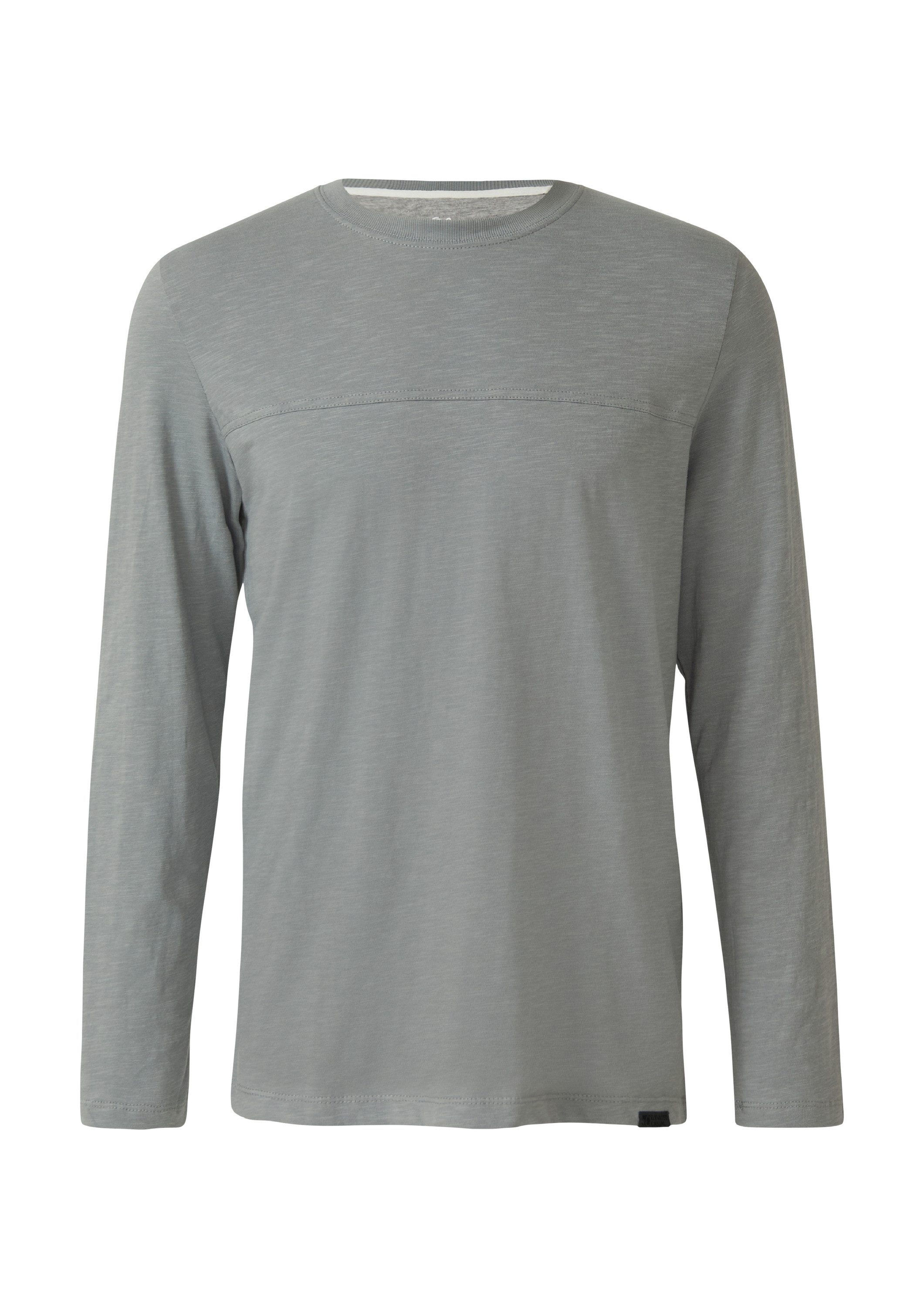 s.Oliver Langarmshirt T-Shirt Flammgarn-Longsleeve mit Teilungsnaht und Lab günstig online kaufen