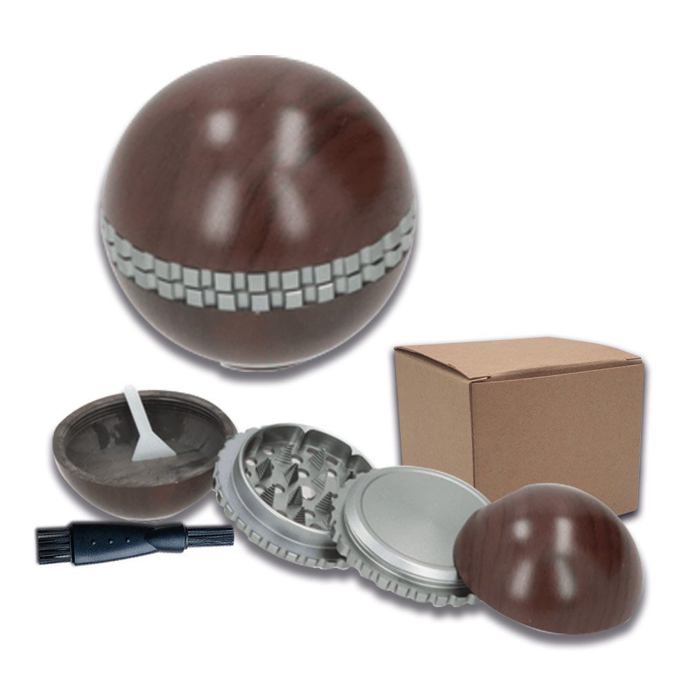 Coumo Kräutermühle Grinder Crusher Set Gewürzmühle XL, Gyro Kugel, ⌀ 6 cm, Metall, Gyro Spinning Funktion