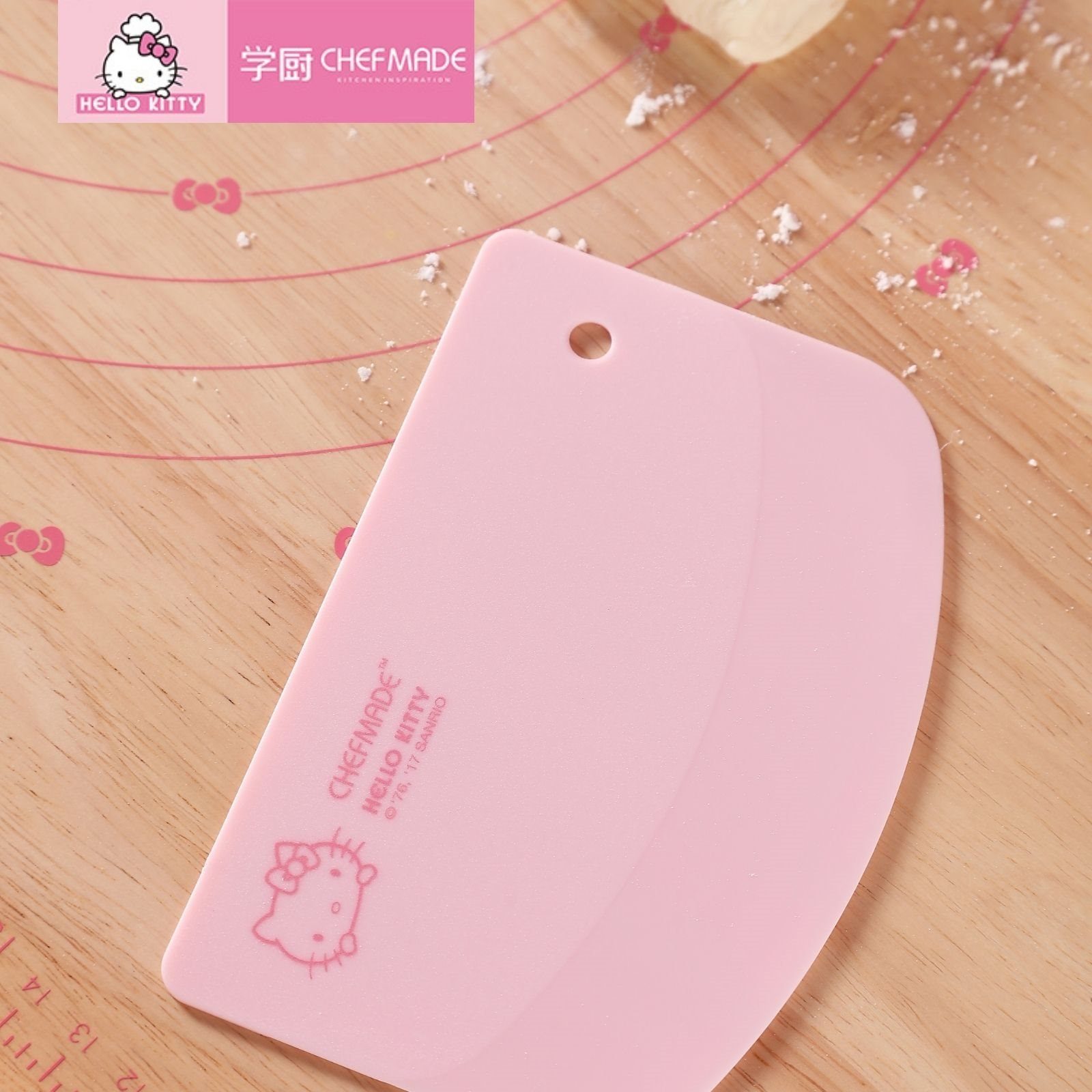Teigschaber Silkon Kitty Seite, mit einer Hello Teigkarte Teigspachtel biegsam - Teigschaber runden Silikon Chefmade