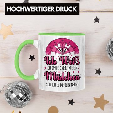 Trendation Tasse Ich Weiß Ich Spiele Darts Wie Ein Mädchen Tasse Geschenk Spruch Frauen