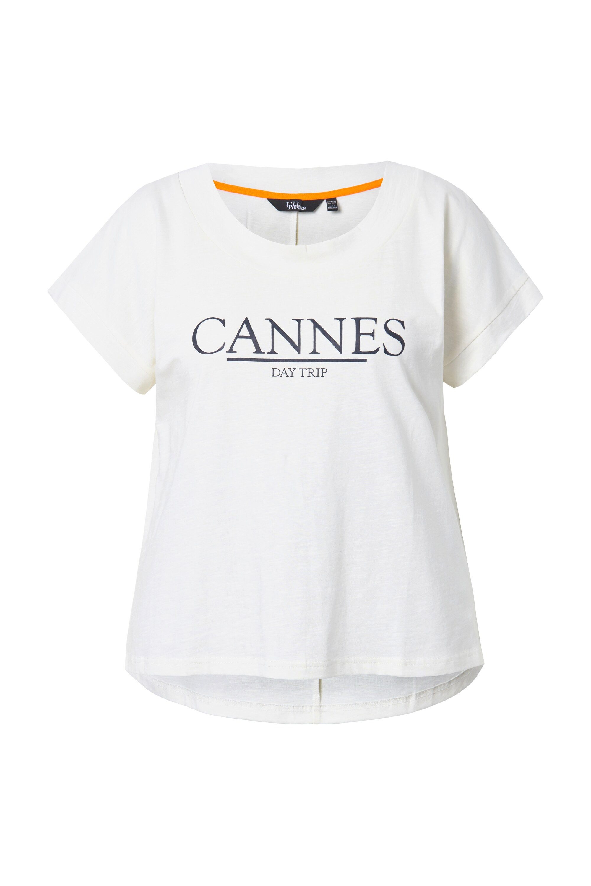 Ulla Popken T-Shirt T-Shirt Schriftmotiv Oversized Rundhals Halbarm