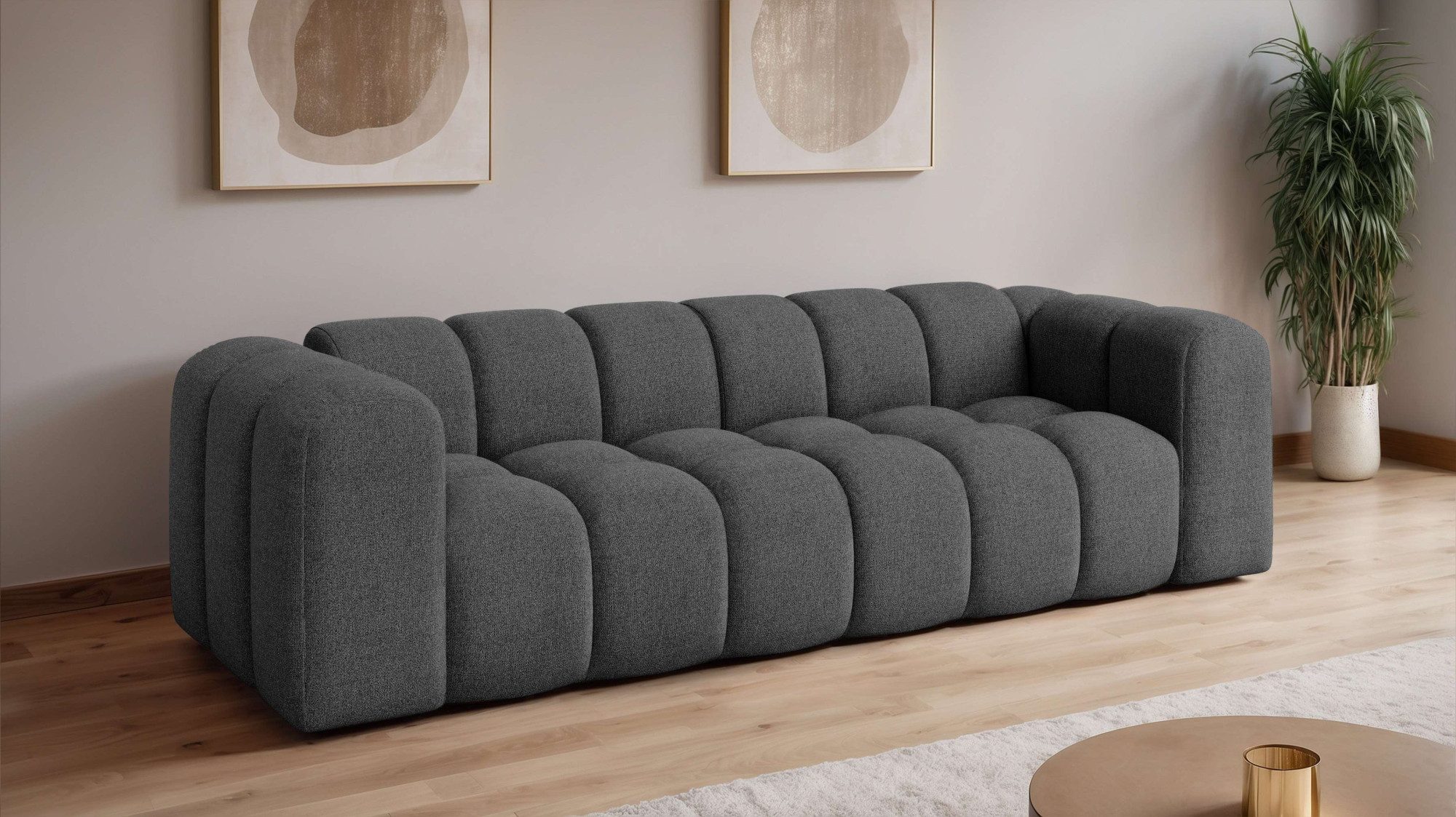 OTTO home Big-Sofa KALLIE Design-Sofa mit Steppung, Bubble-Optik, Breite 248 cm, moderne Steppung, hoher Sitzkomfort und modernes Design