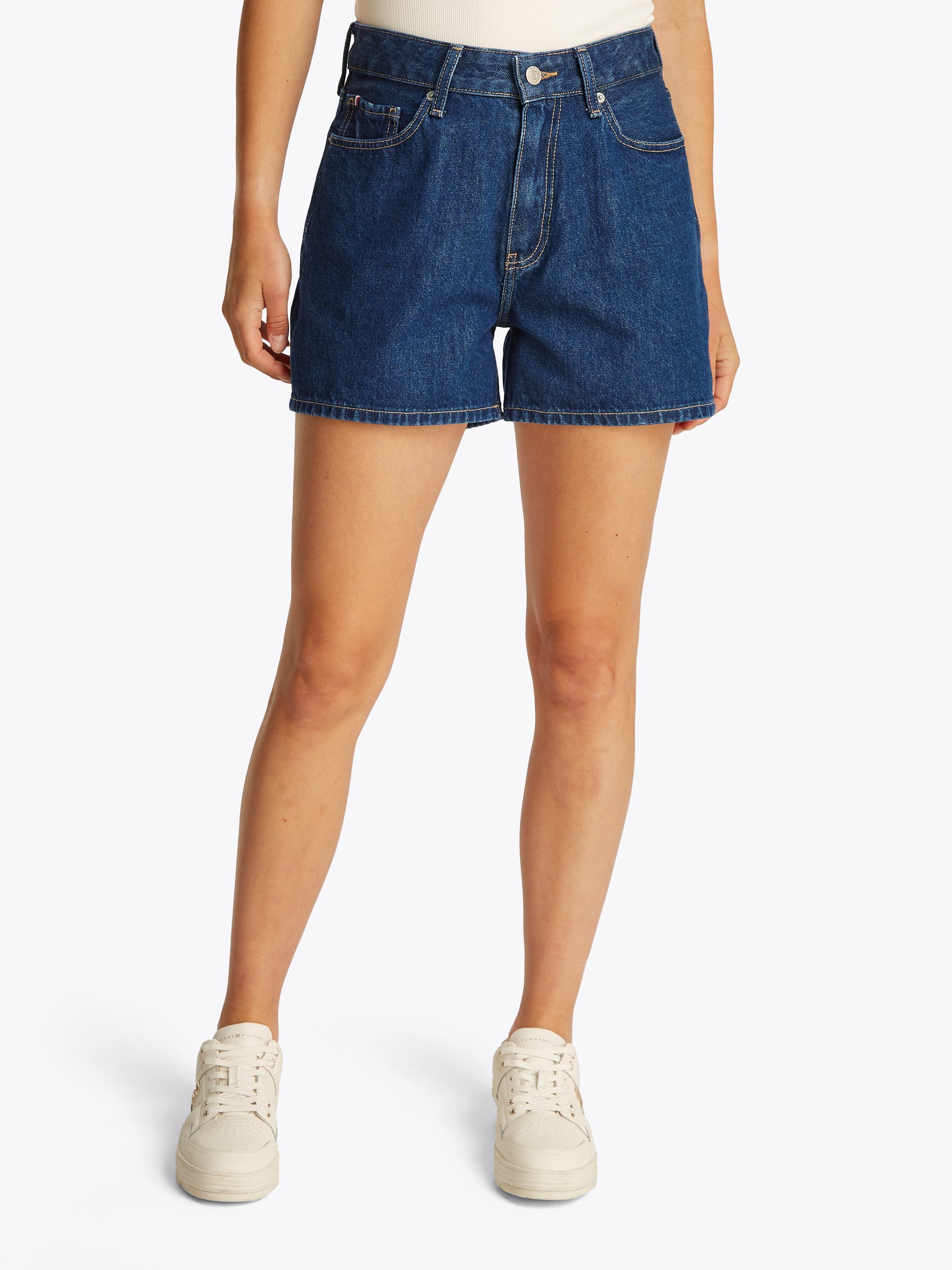 Tommy Hilfiger Shorts DNM MINI SHORT HW ACE mit ausgestelltem Bein