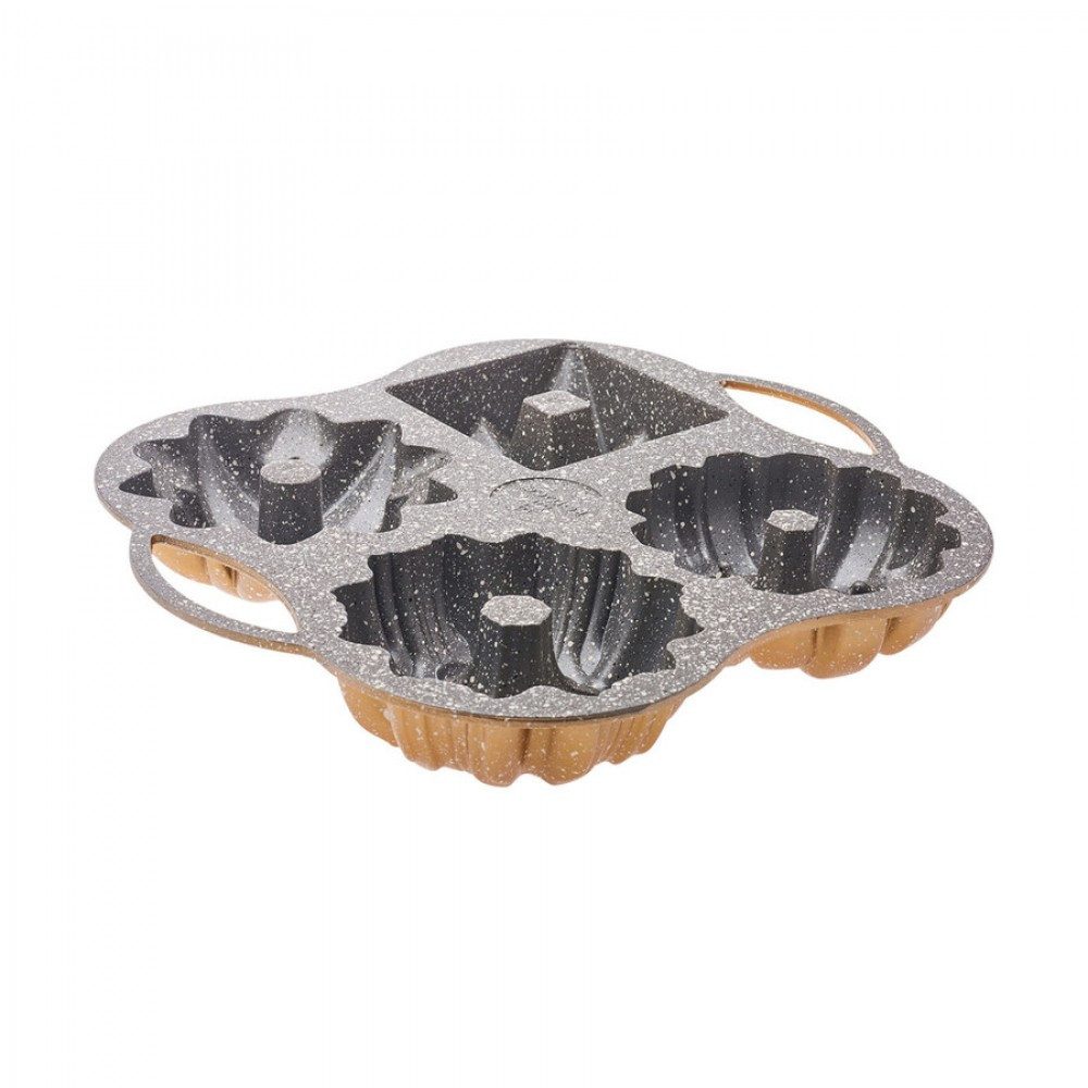 Karaca Тарелка для торта Karaca Cake Pro 4-teiliges Gold Gießen Kuchenform Kuchenblech