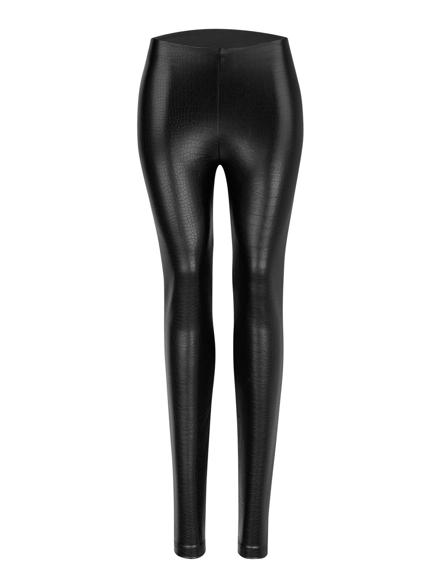 Nur Die Leggings NUR DIE x KILIAN KERNER Damen Vegane Leggings in Leder-Croco-Optik modischer Reptil-Look - weiche Innenseite - körpernahe Passform