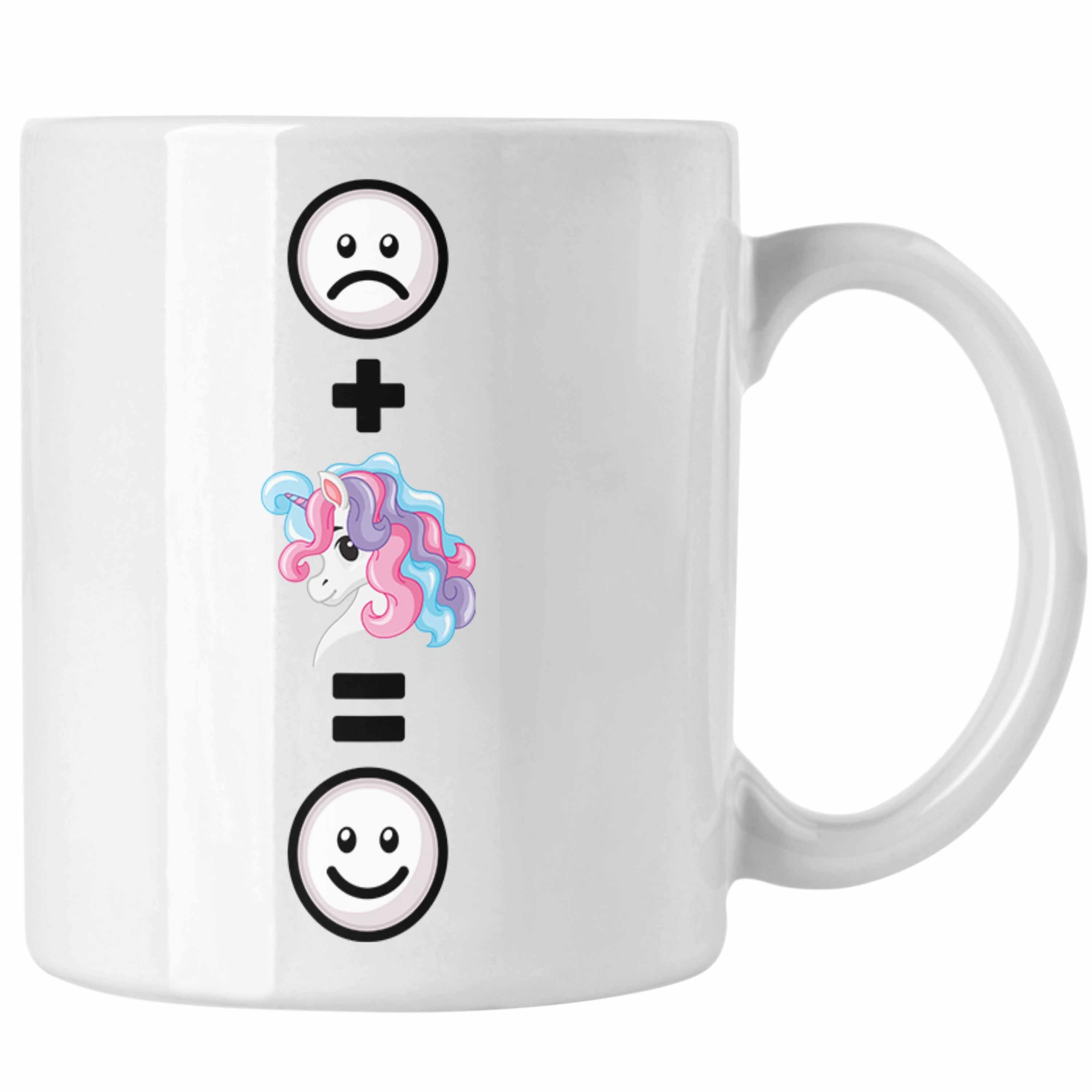 Trendation Tasse Geschenk Weiss Lusti :(Einhorn) Einhorn Tasse Frauen für Einhornfans