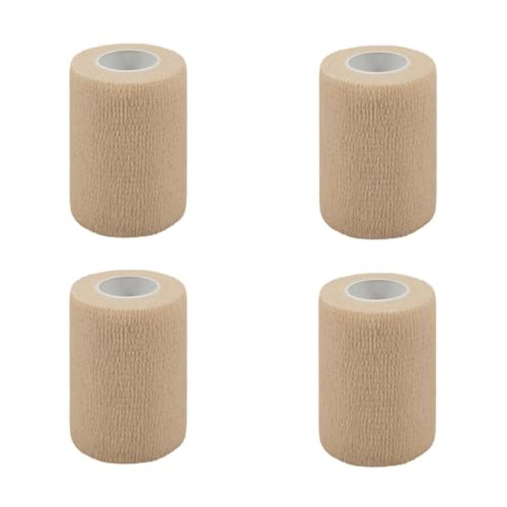Blusmart Bandage Selbstklebender Verband (Rollen à 7,5 cm x 4,5 m, 4-tlg., Elastische Pflaster, Feste Pflaster), Für Sport, Klebepflaster, atmungsaktiv und reißfest