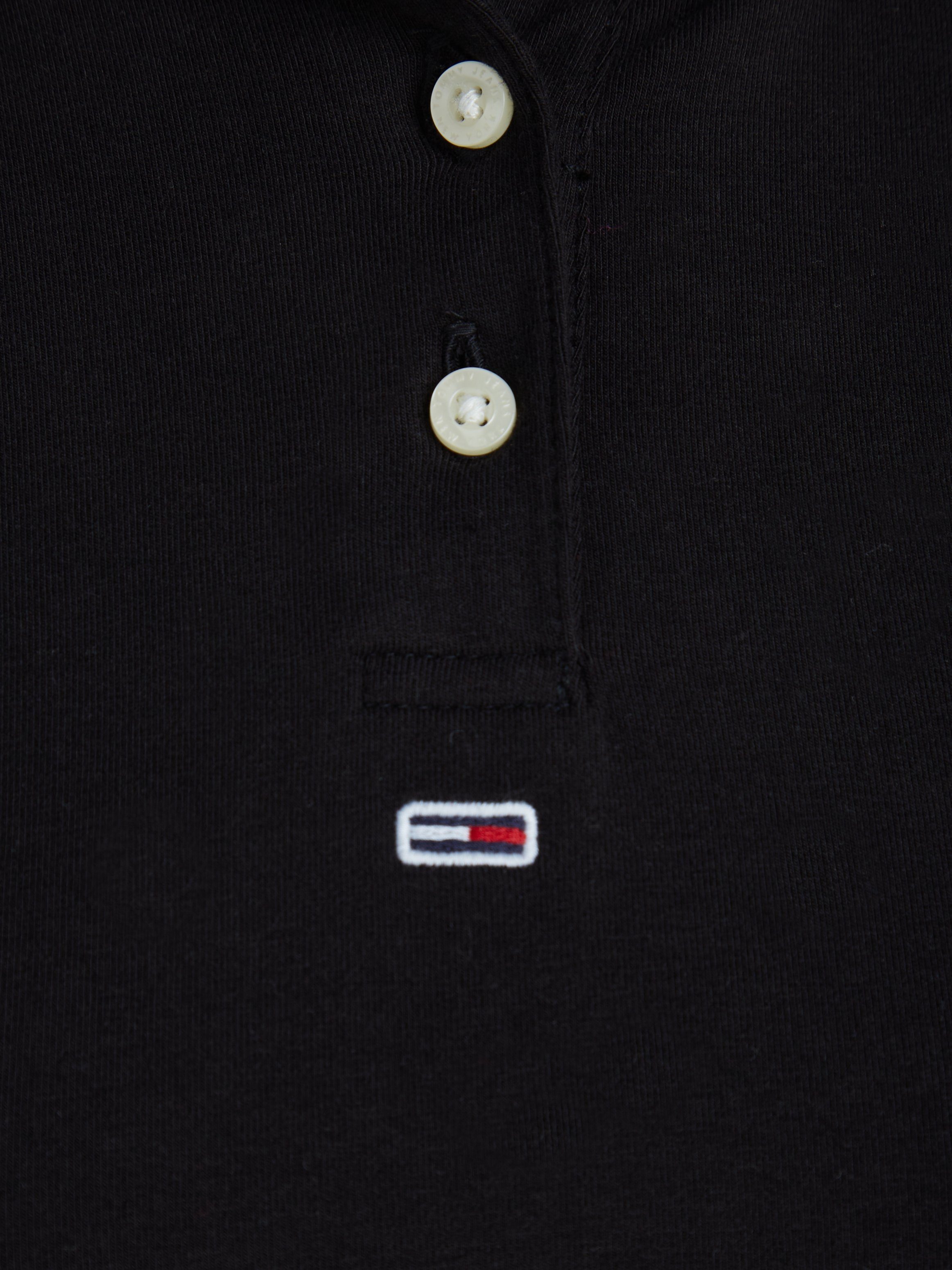Tommy Jeans Poloshirt Tommy TJW Black ESSENTIAL BBY mit Jeans POLO Markenlabel LS