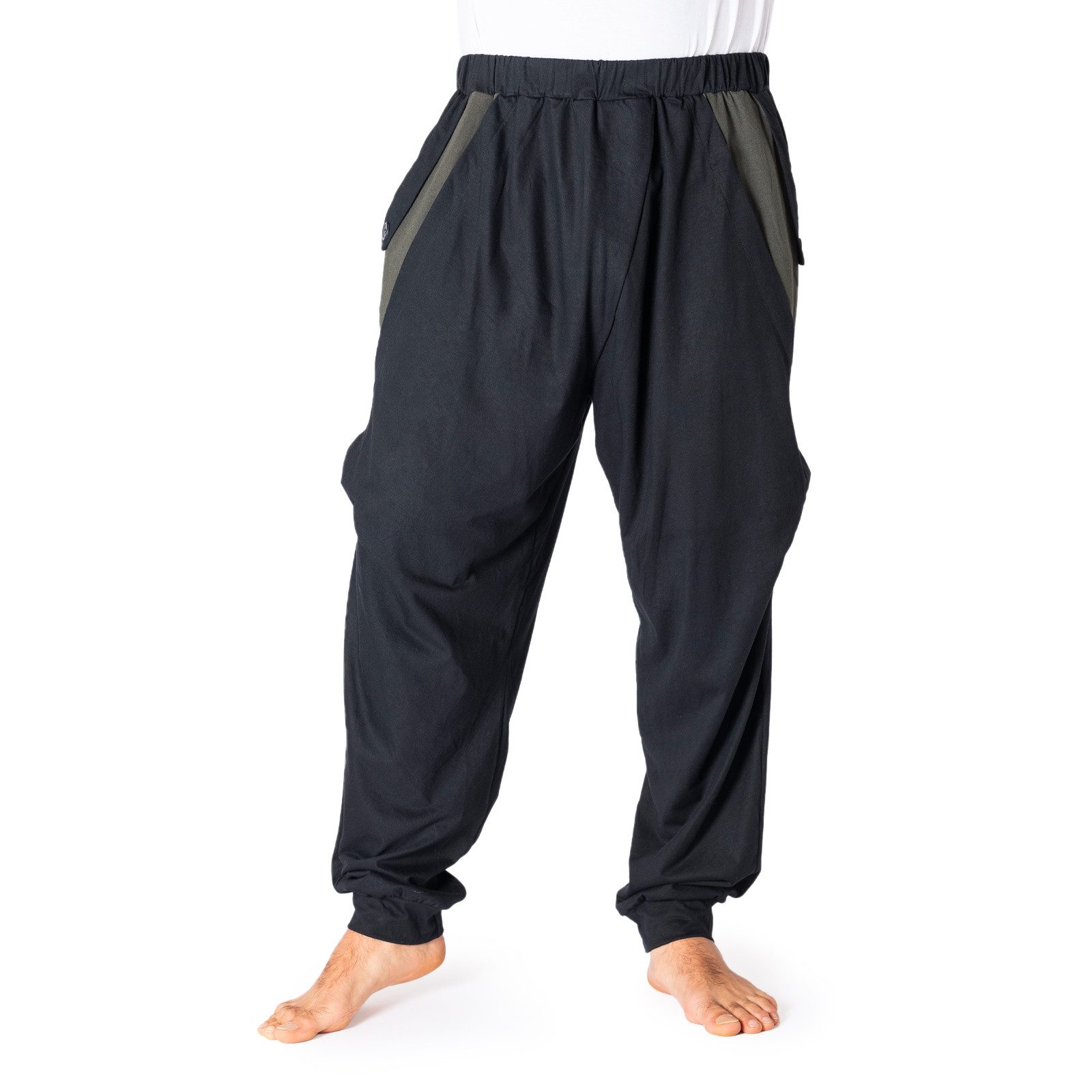 Haremshose Baggy Pants mit elastischem Gummibund und Luftlöchern auf Kniehöhe