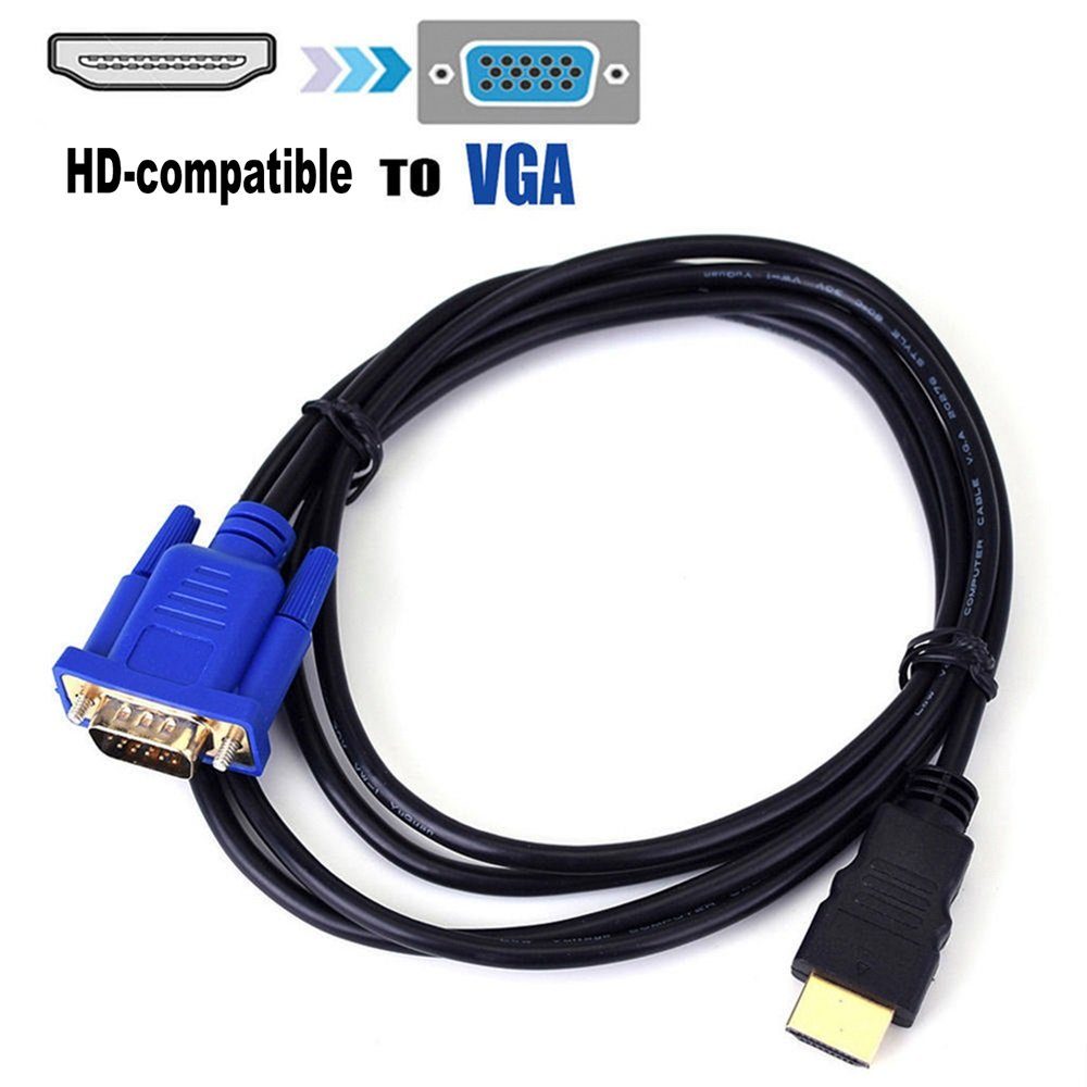 Rutaqian HDMI-kompatibler Stecker auf VGA 1080P-Stecker  PVC-Video-Adapterkabel HDMI-Adapter