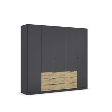 freiraum Drehtürenschrank Davoa in grau metallic / Eiche Artisan - 226x210x54 (BxHxT)