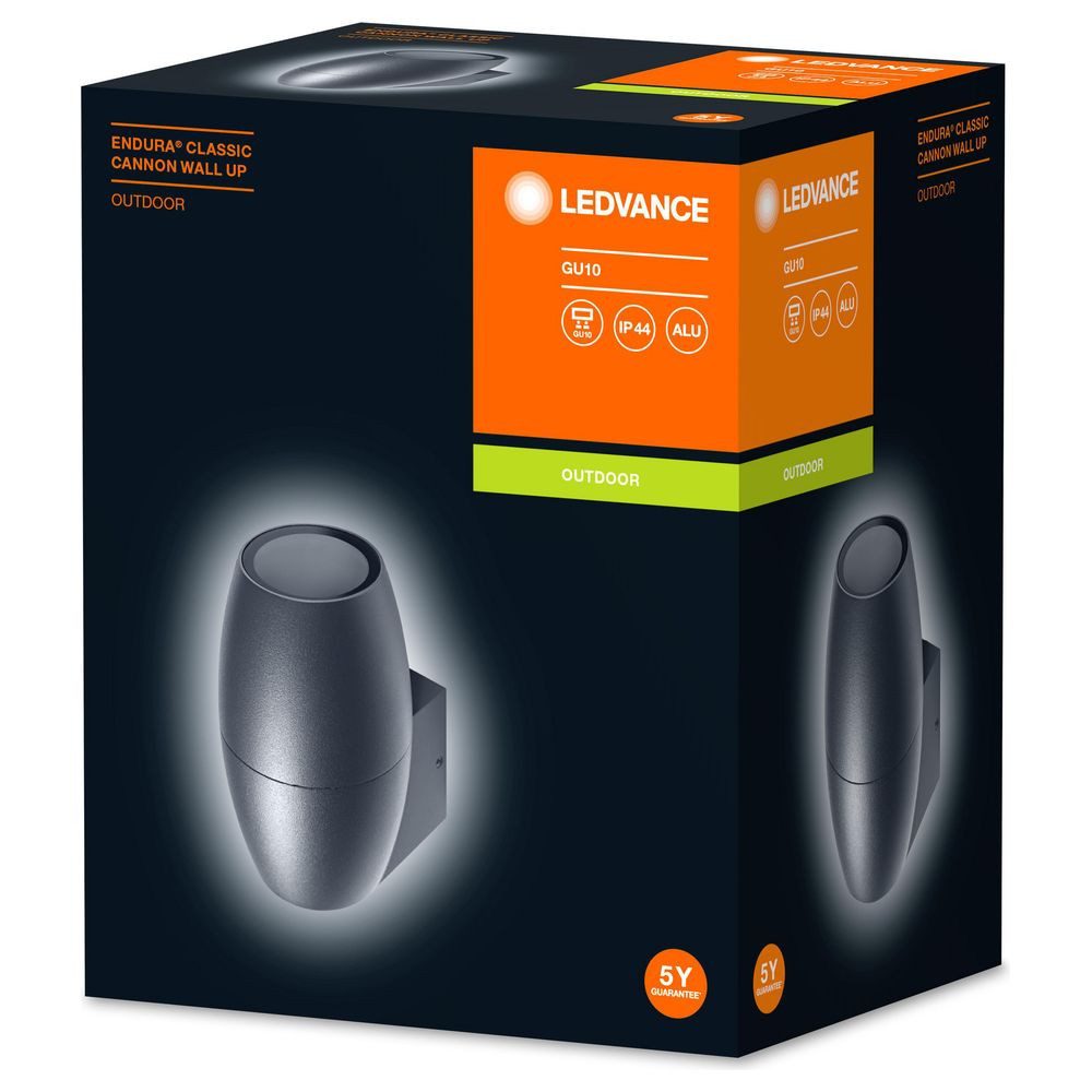 Ledvance Außen-Wandleuchte Wandleuchte Endura Classic in Dunkelgrau GU10 1-flammig IP44