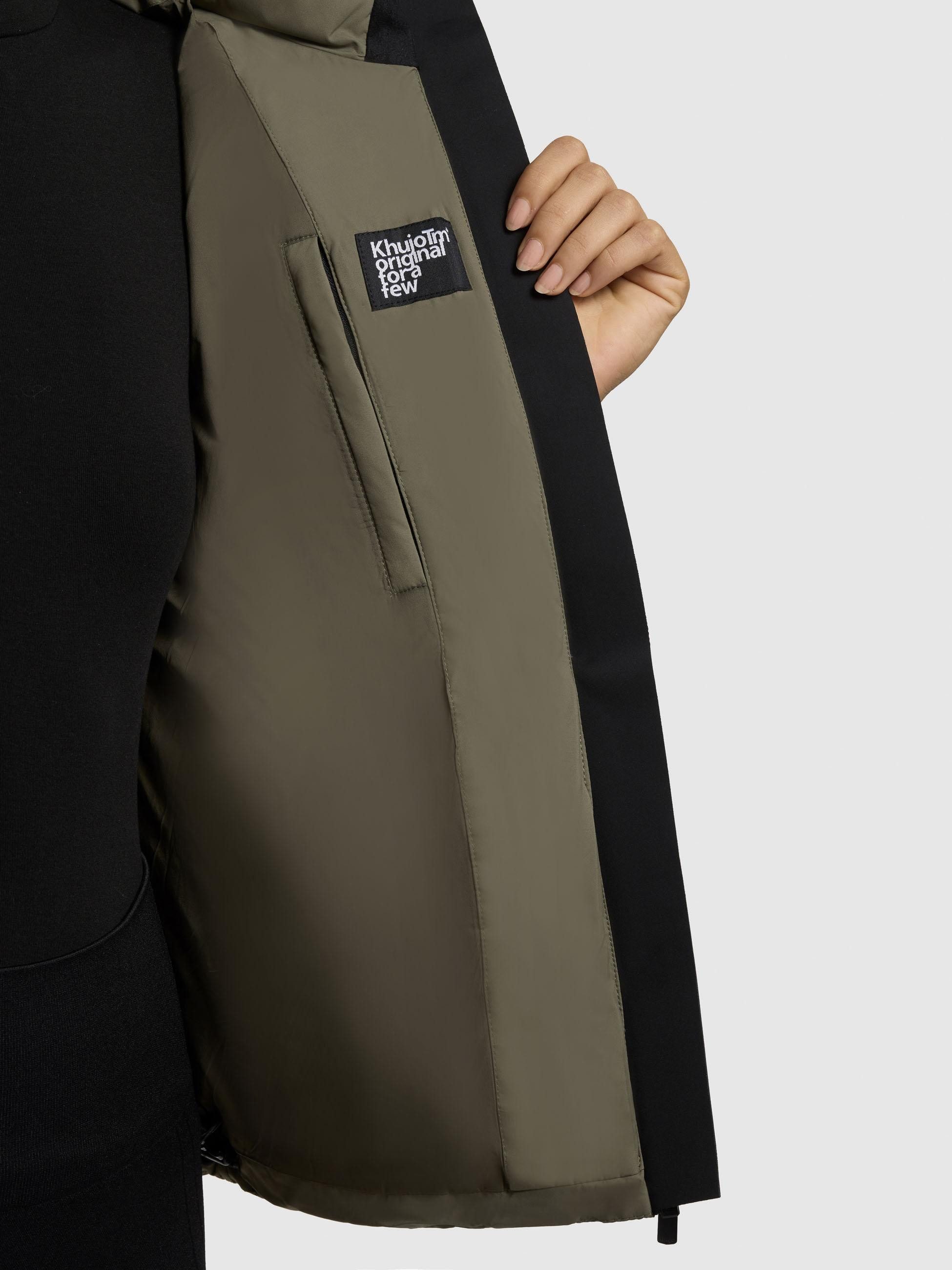 khujo Winterjacke Liev-YM Warme gesteppte Damen Kapuzenjacke
