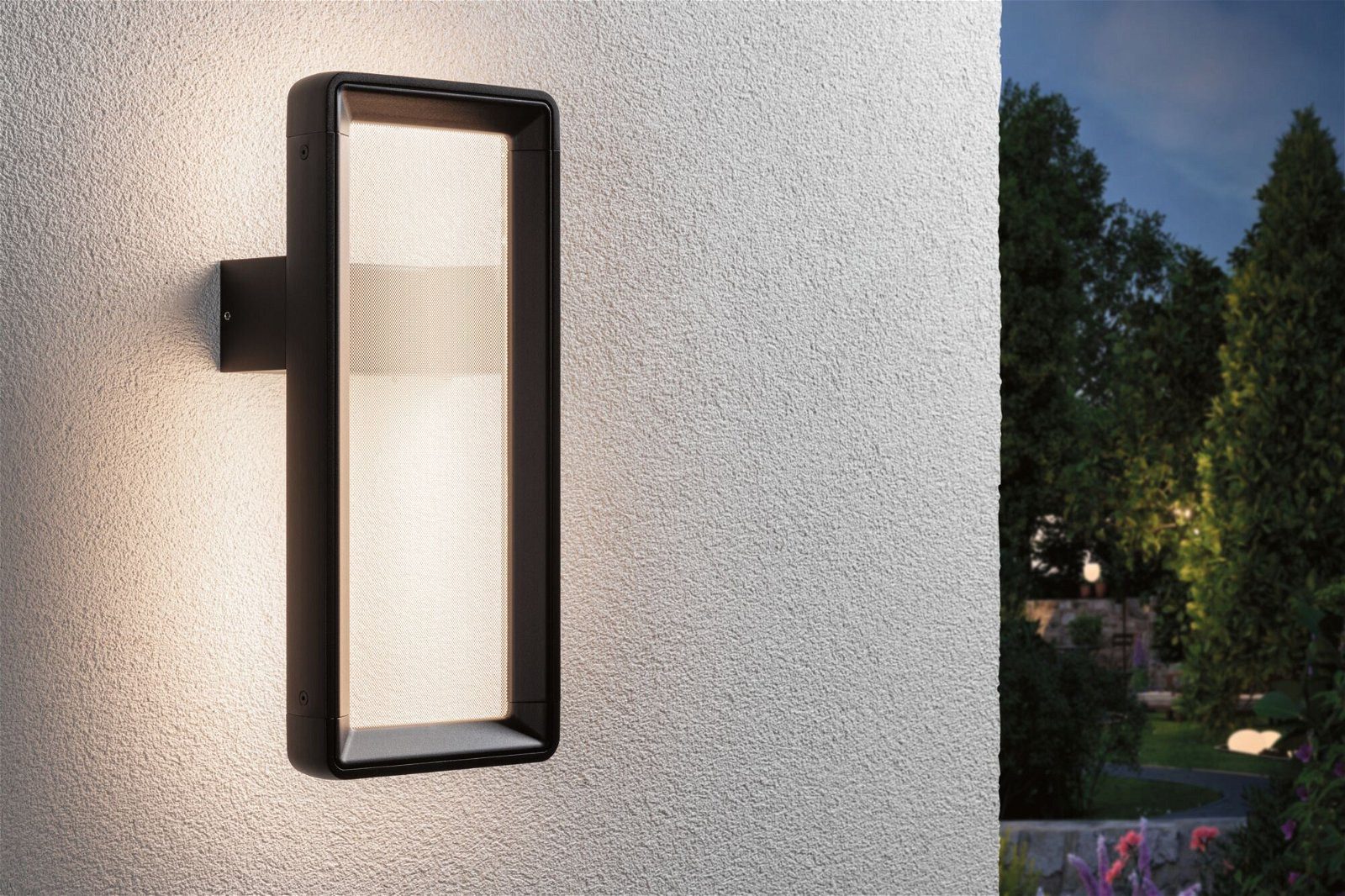 Paulmann LED Außen-Wandleuchte Reana IP44 176x107mm 3000K 2x3W 2x130lm 230V Anthrazit Metall, LED fest integriert, Warmweiß, Bewegungsmelder mit Hochfrequenz-Sensor