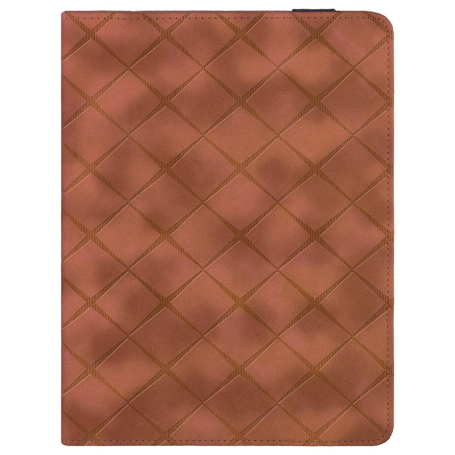 Wigento Tablet-Hülle Für Xiaomi Redmi Pad Pro 12.1 Rhombus Muster Kunstleder Tasche Braun, Faltbare Kunstleder Hülle mit Stifthalter und Standfunktion