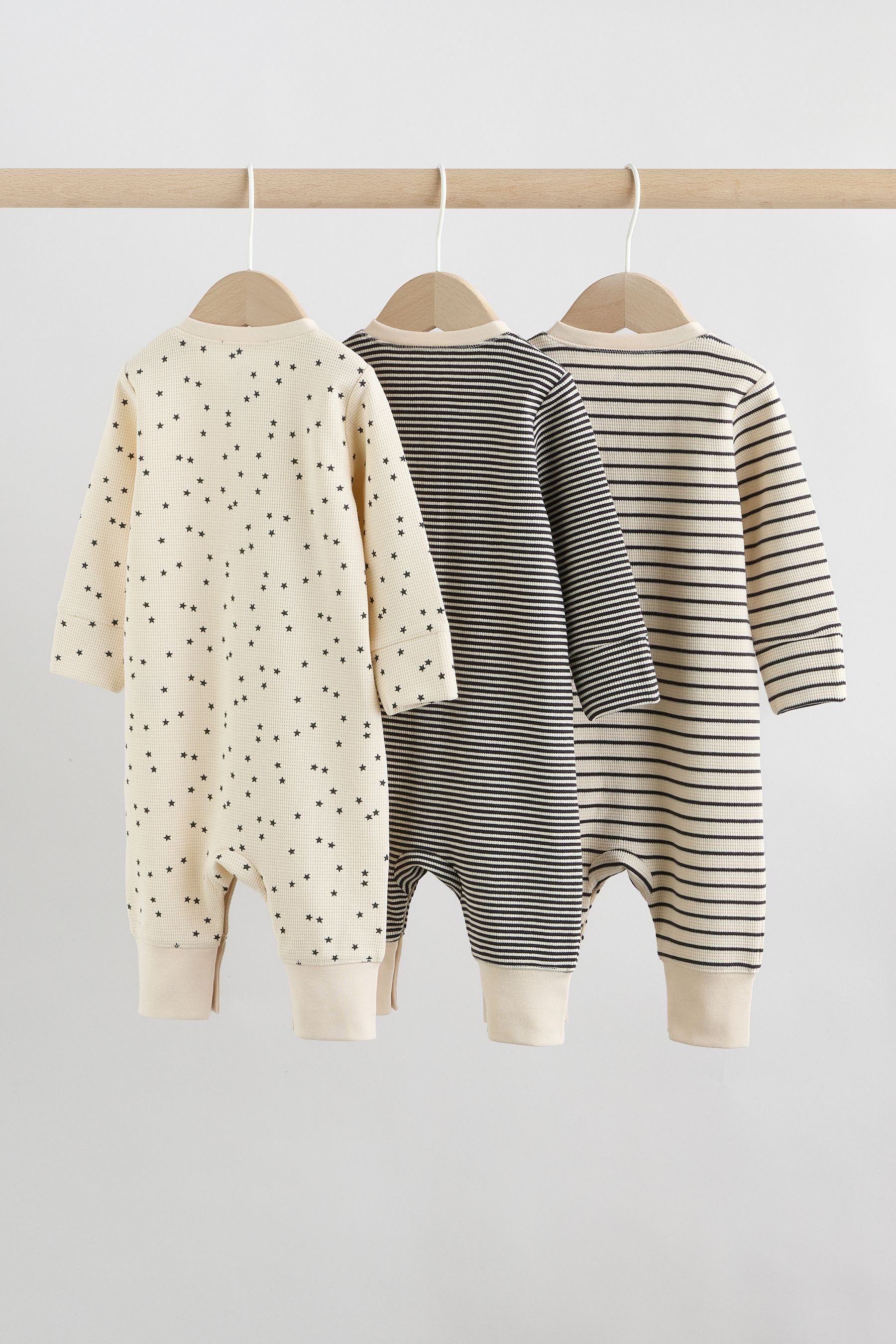 Next Schlafoverall Gerippte Babyschlafanzüge, 3er-Pack (3-tlg)