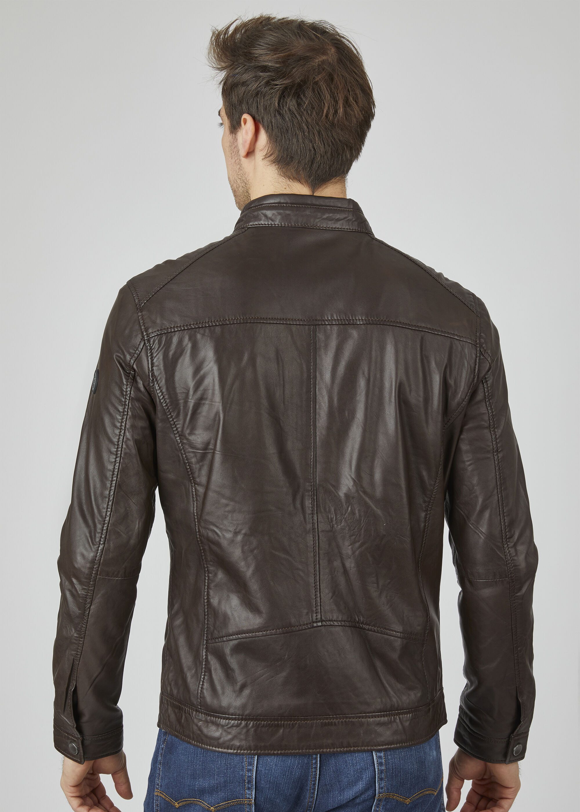 bugatti Lederjacke BUDANILO (1-St) mit Reißverschlüssen und Druckknopfriegeln