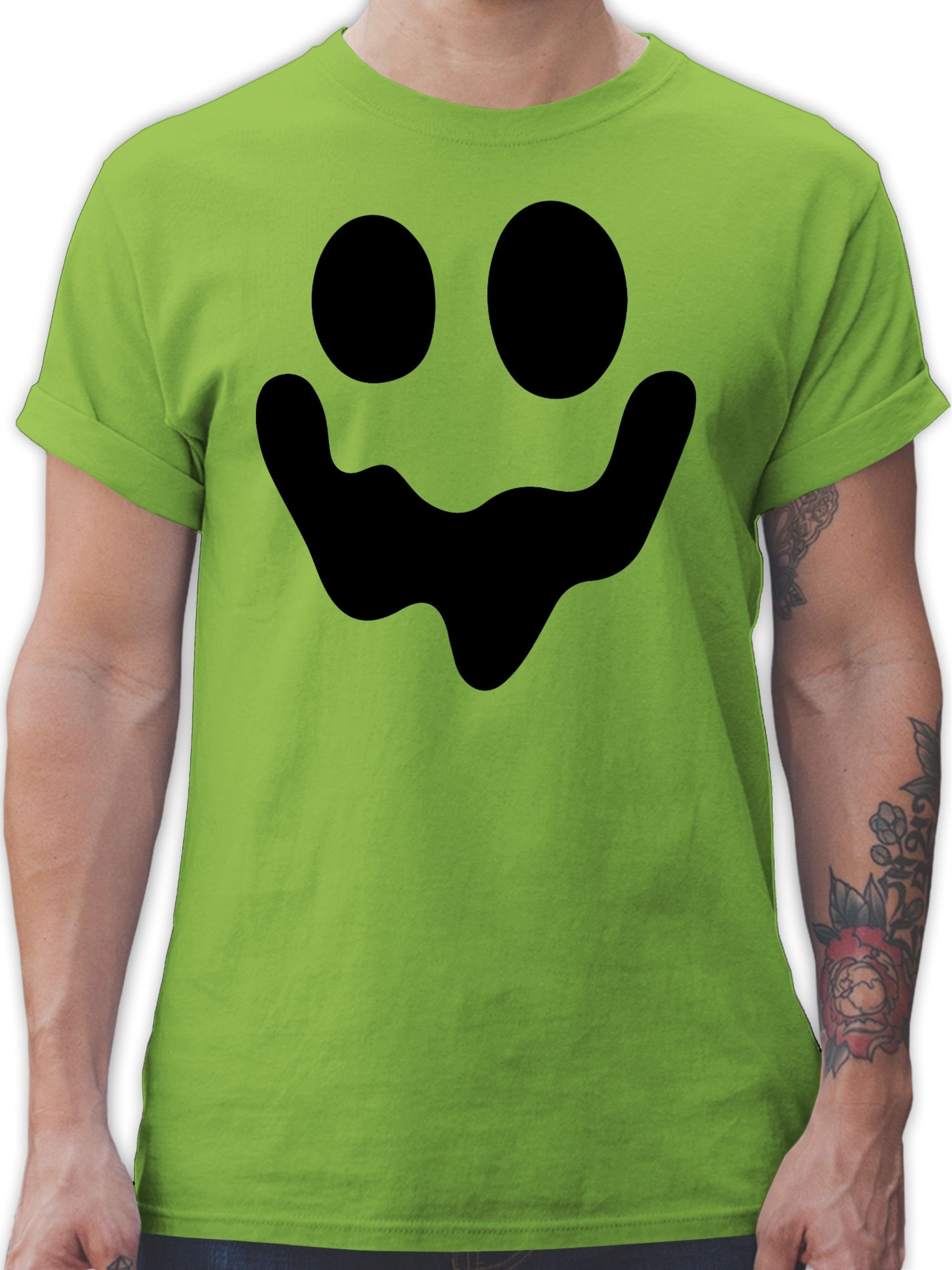 Shirtracer T-Shirt Geist Gespenst Spuk Einfach Gruselig Halloween Kostüme Herren 03 Hellgrün