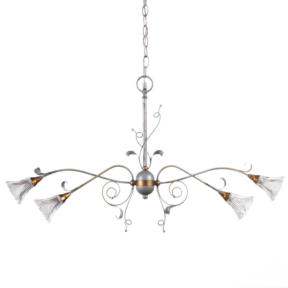 Helios Leuchten Pendelleuchte Landhausstil Florentiner Glas Bleikristall, Esstischlampe Wohnzimmerleuchte, italienisches Manufakturproduk